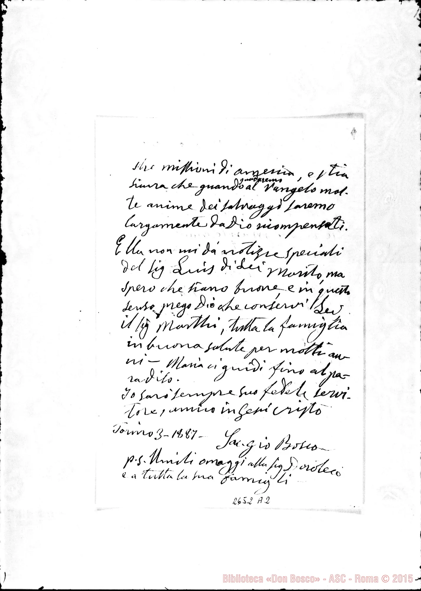 Fotogramma A 2 — Marti-Codolar Consuelo, signora di. Torino, 3-01-1887