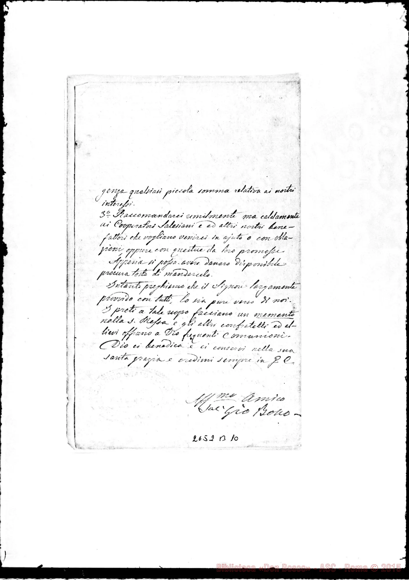 Fotogramma B 10 — Milanesio Domenico, sac. SDB. Torino, 14-12-1880