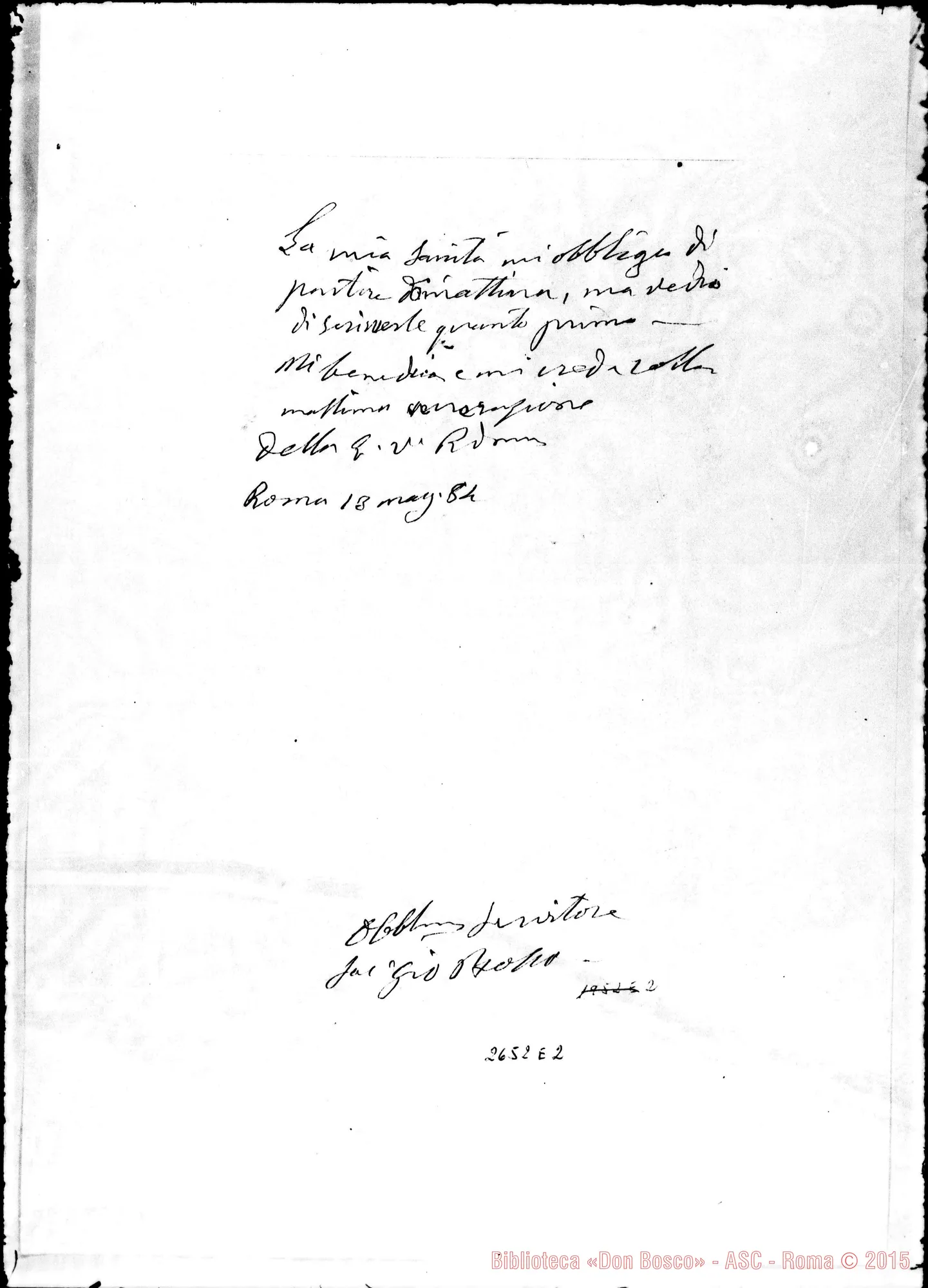 Fotogramma E 2 — Nina Lorenzo, card.protettore. Roma, 13-05-1884