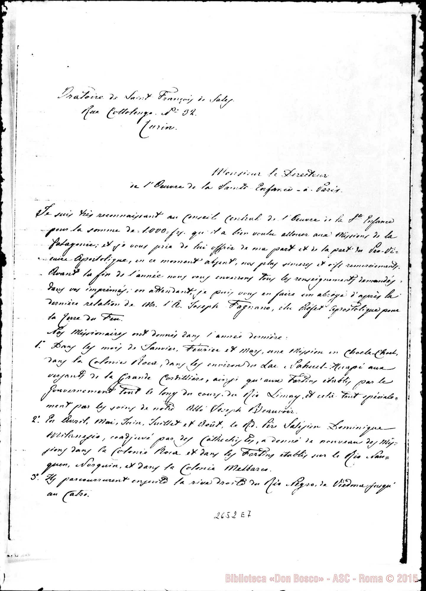 Fotogramma E 7 — Oeuvre de S.Enfance. Torino, 2-07-1884