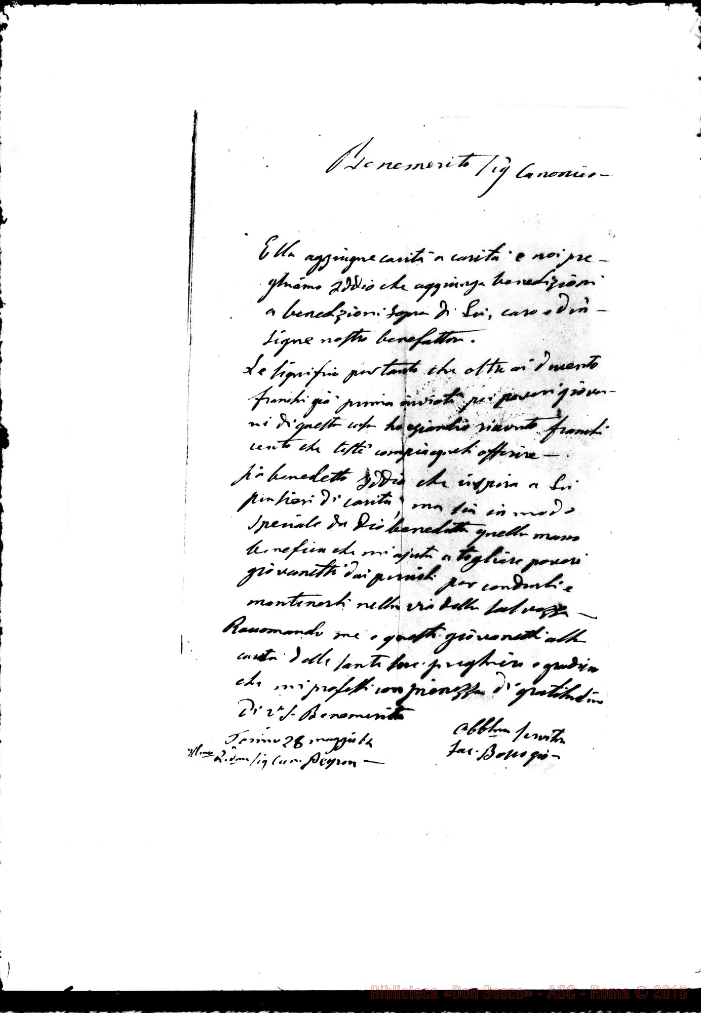 Fotogramma B 7 — Peyron, canonico. Torino, 28-05-1864