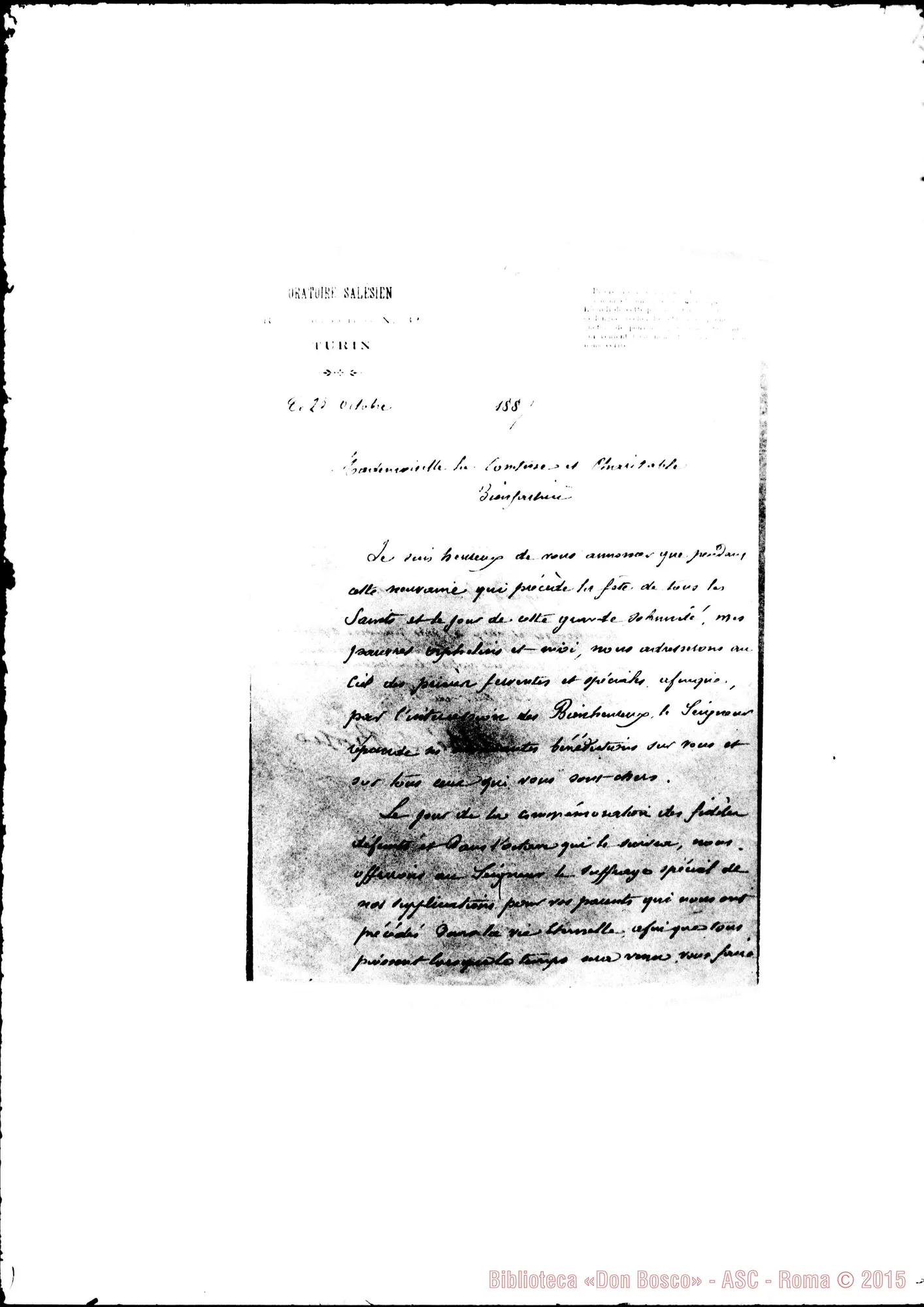 Fotogramma B 3 — Robiano Matilde, contessa. Torino, 25-10-1887