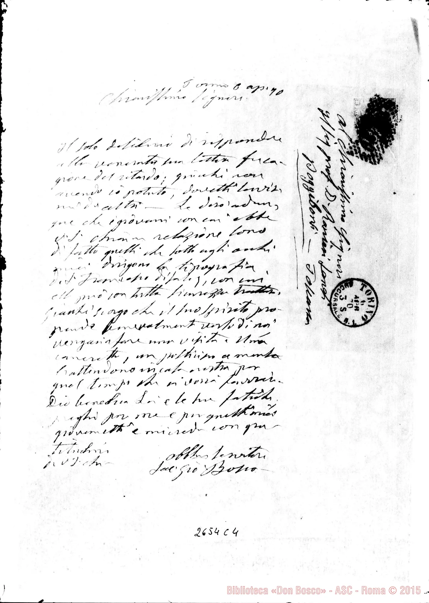 Fotogramma C 4 — Sanesi Ranieri, arciprete. Torino, 6-04-1870