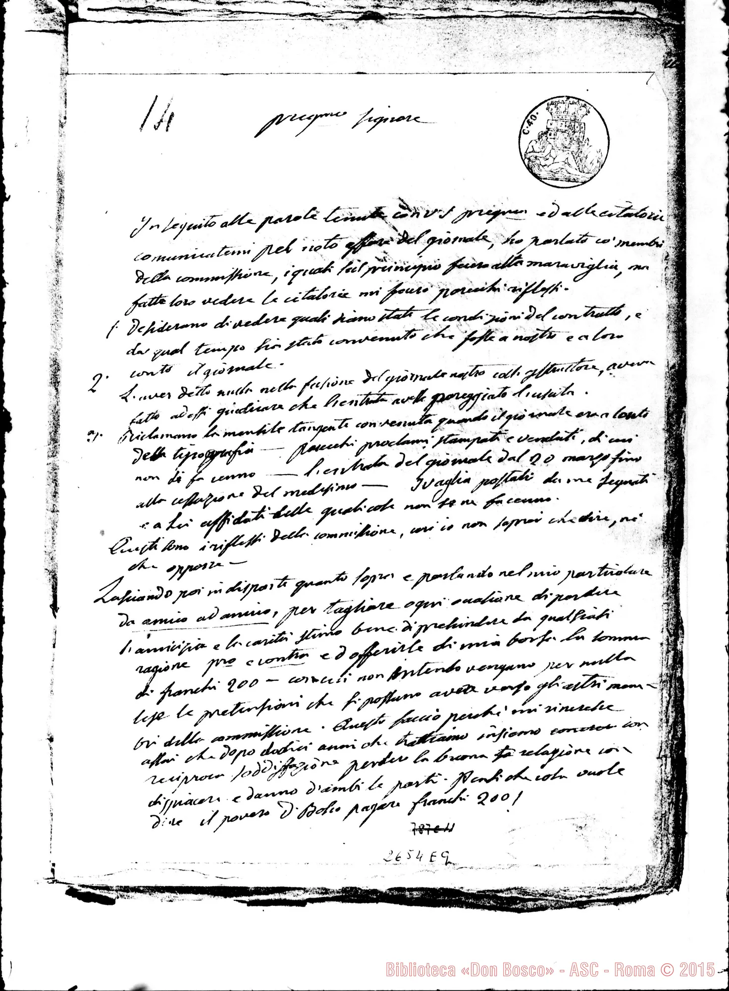 Fotogramma E 9 — Speirani, tipografo. Torino, 15-10-1852