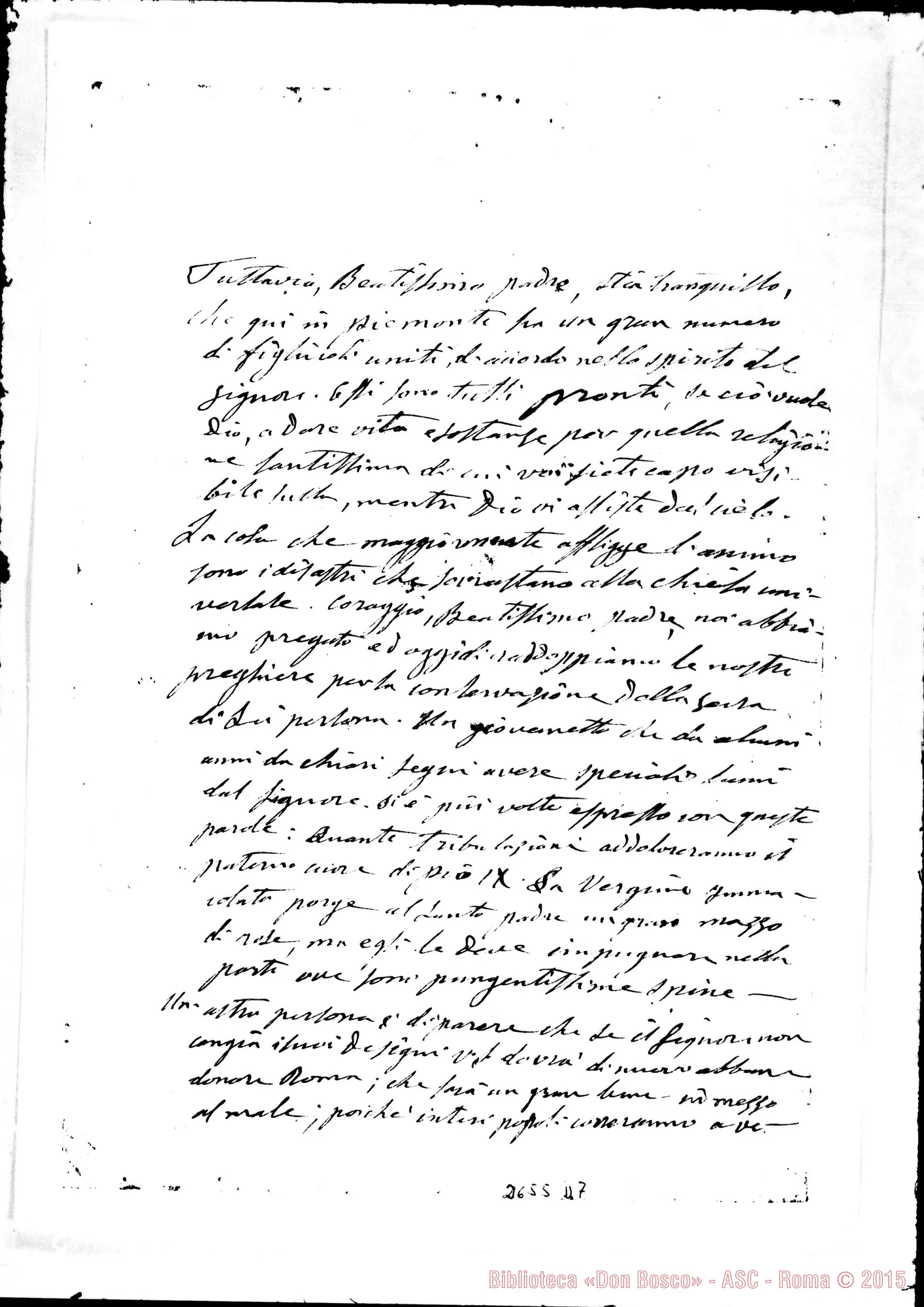 Fotogramma D 7 — D. Bosco - Beatissimo Padre. Torino, 10-03-1861