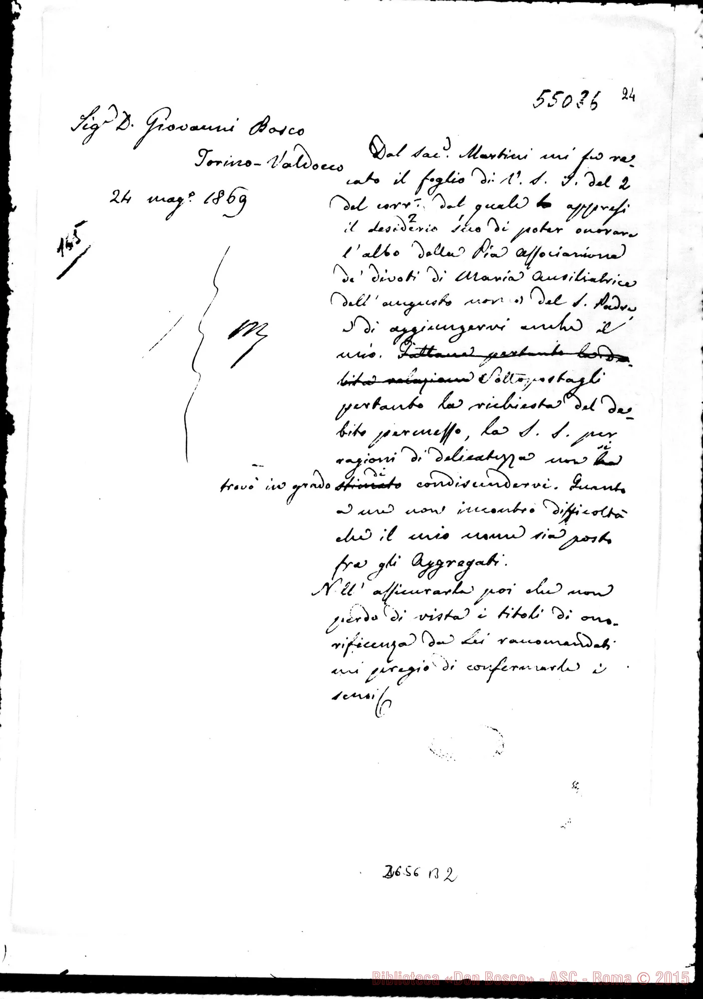 Fotogramma B 2 — D. Bosco - Antonelli G., card.. Torino, 2-05-1869