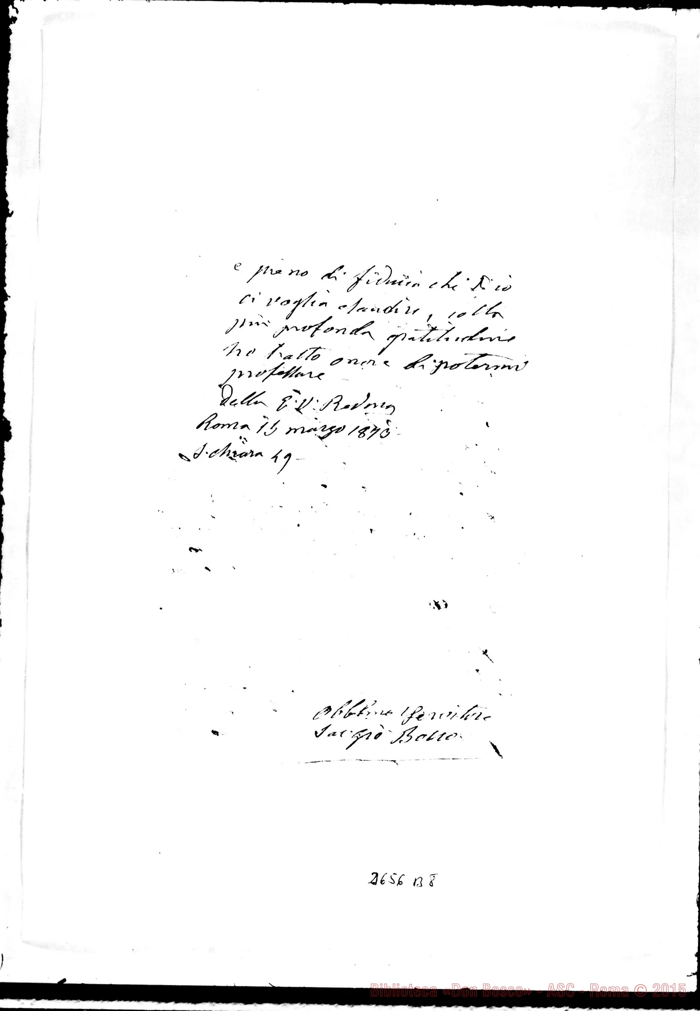 Fotogramma B 8 — D. Bosco - Antonelli G., card.. Roma, 15-03-1873