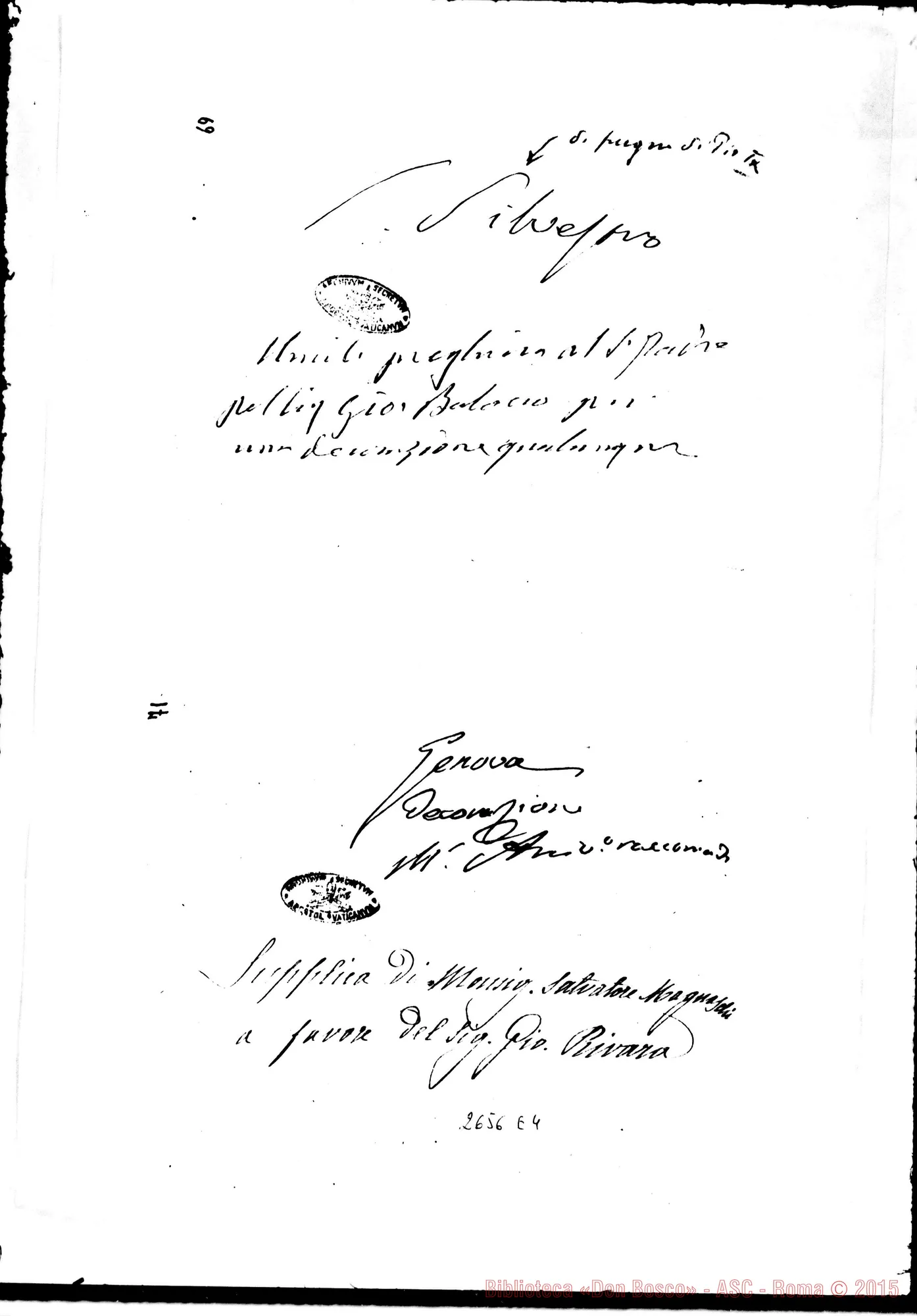 Fotogramma E 4 — D. Bosco A favore del Sig. Giov. Rivara
