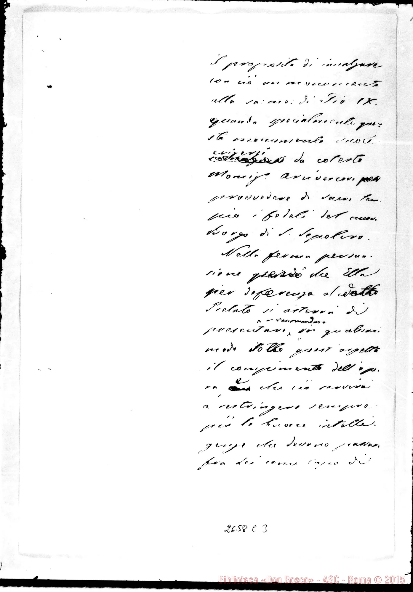 Fotogramma C 3 — Card. Franchi Alessandro, Segr. Stato - Do. Bosco. Roma, 20-05-1878