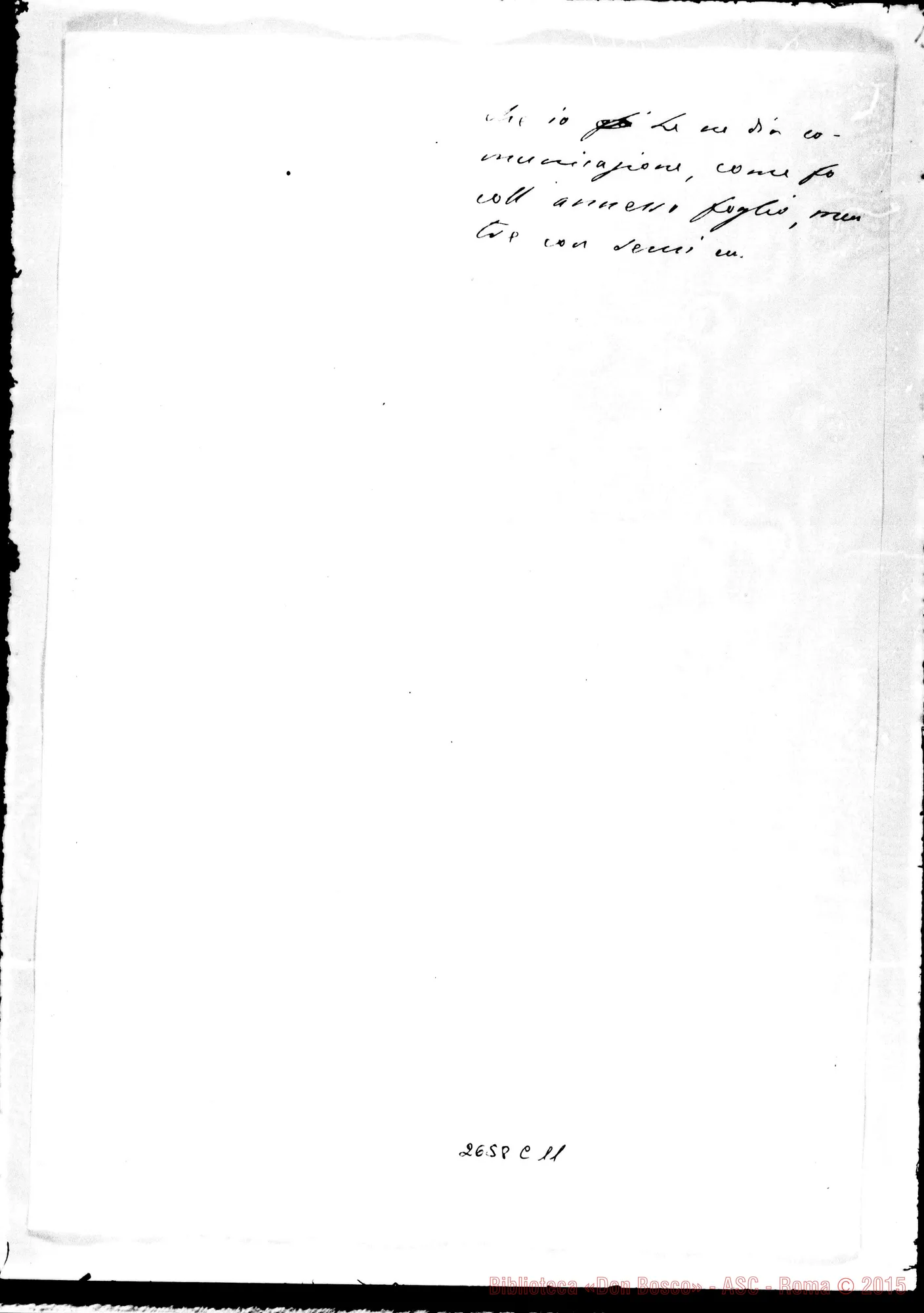 Fotogramma C 11 — Missioni: D. Bosco - Eminenza. Torino, 7-07-1878. Accettazione delle missioni di S. Domingo. Acclusa risposta per i privilegi