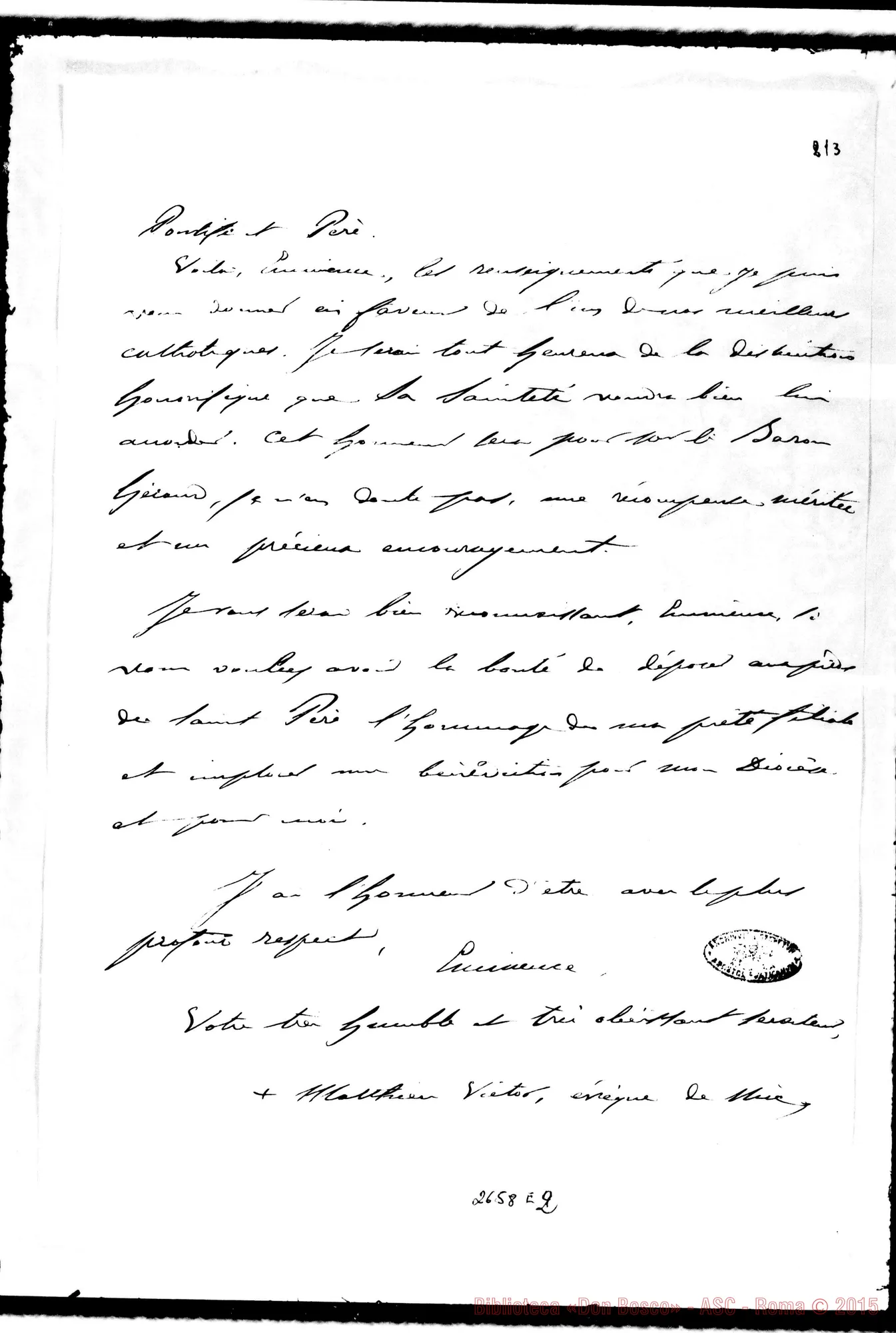 Fotogramma E 2 — Vesc. di Nice - Card. Nina, sii Barone Amato Heraud, il 21-03-1879