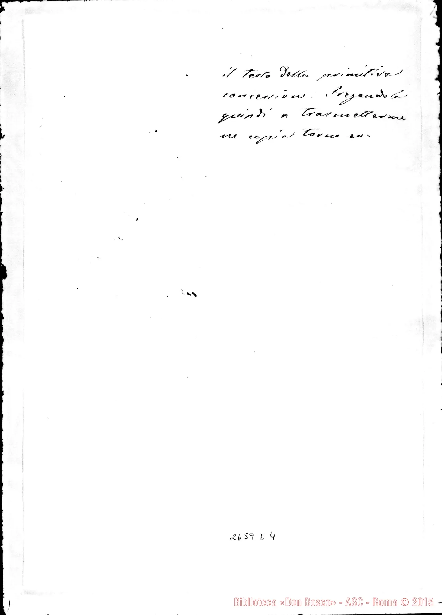 Fotogramma D 4 — Risposta del Card. Nina A D. Bosco. 17-06-1879