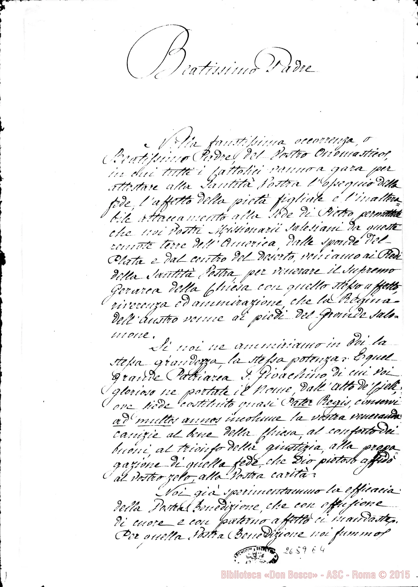 Fotogramma E 4 — Don Bodrato - Beatissimo Padre, il 6-07-1879 E risposta