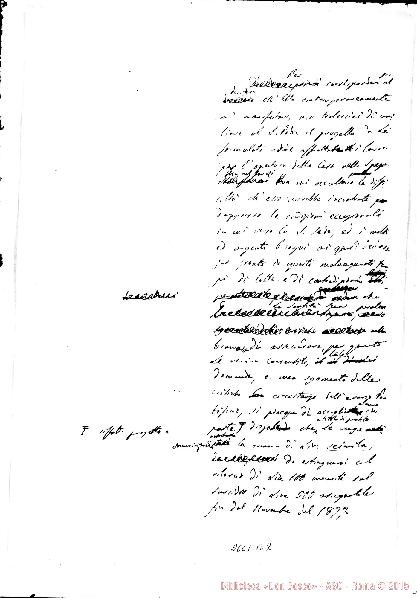 Fotogramma B 2 — Ragguaglio sulla Congregazione: D. Bosco - Card. Nina. Nizza Monf., 20-08-1880 e risposta