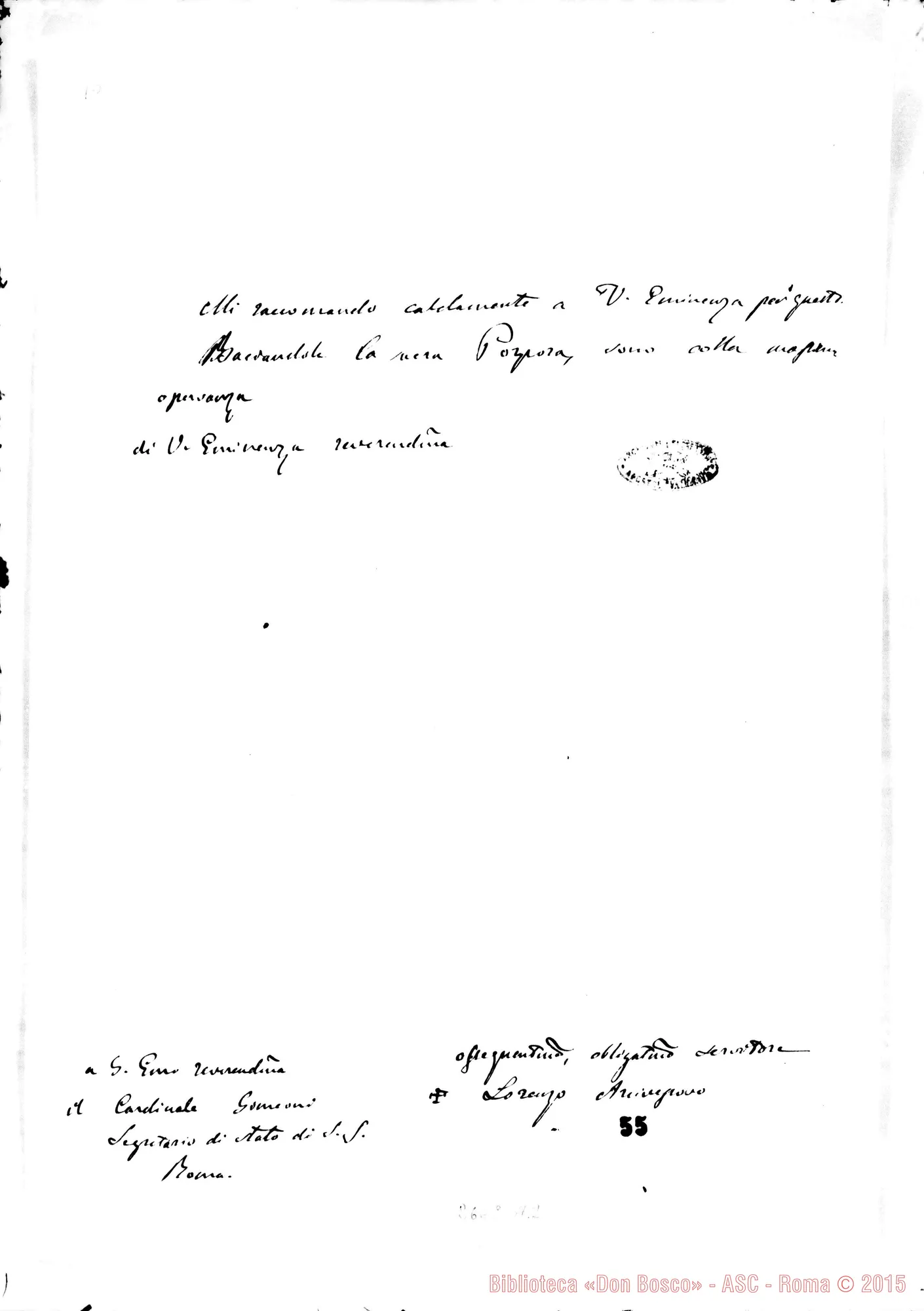 Fotogramma A 2 — Gastaldi Lorenzo, arciv. - Card. Simeoni, il 7-11-1877