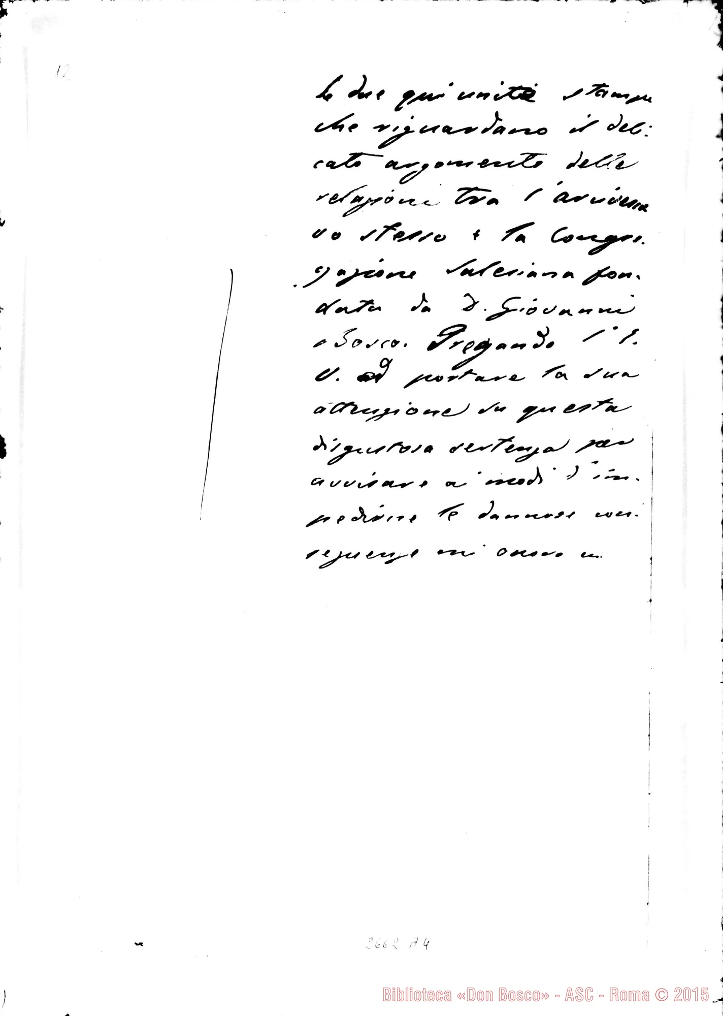 Fotogramma A 4 — Risposta del Card. Simeoni A Mons. Gastaldi Lorenzo. 10-11-1877