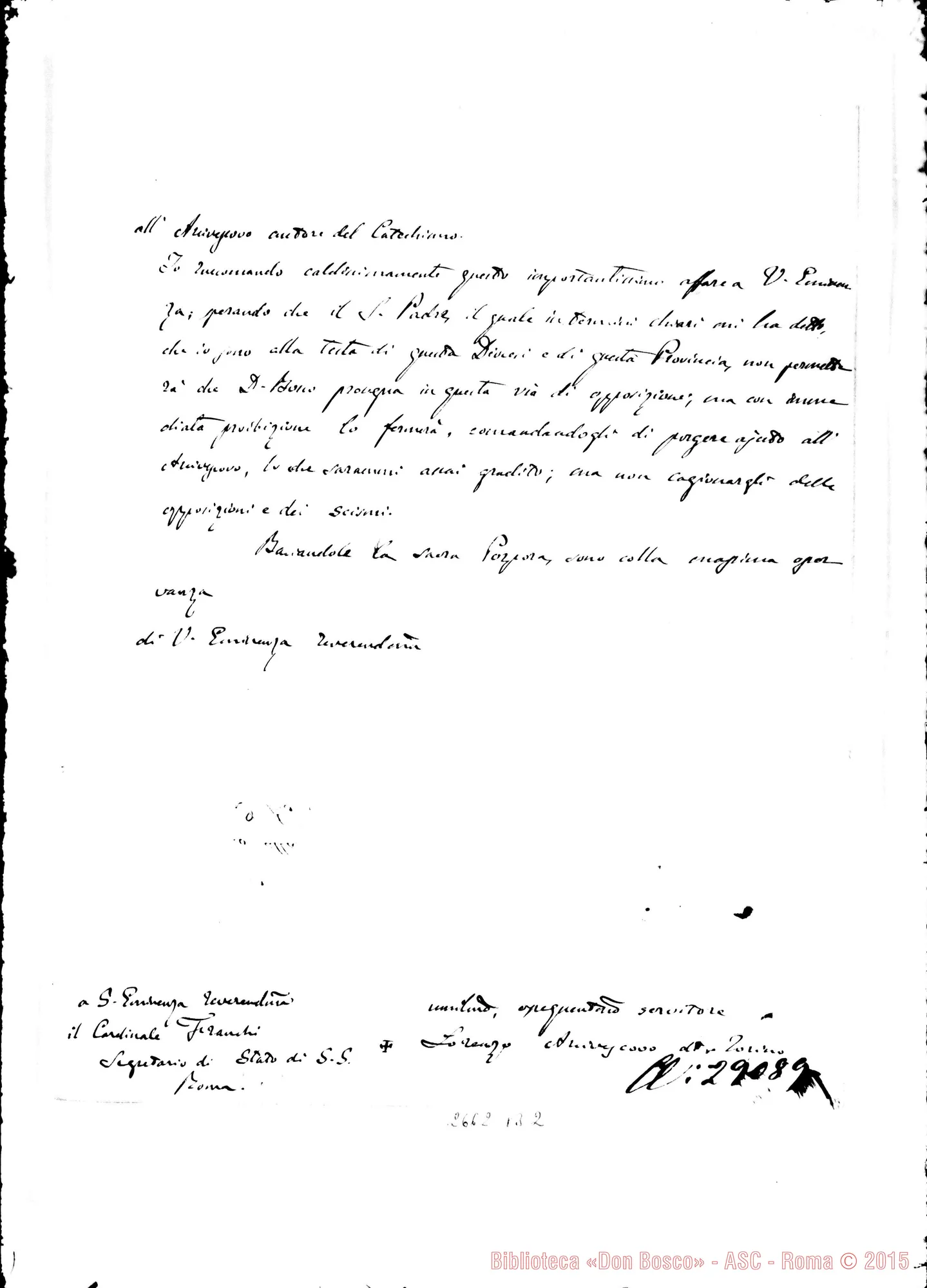 Fotogramma B 2 — Gastaldi, arciv. - Card. Franchi. Torino, 28-04-1878. Sul monumento A Pio IX