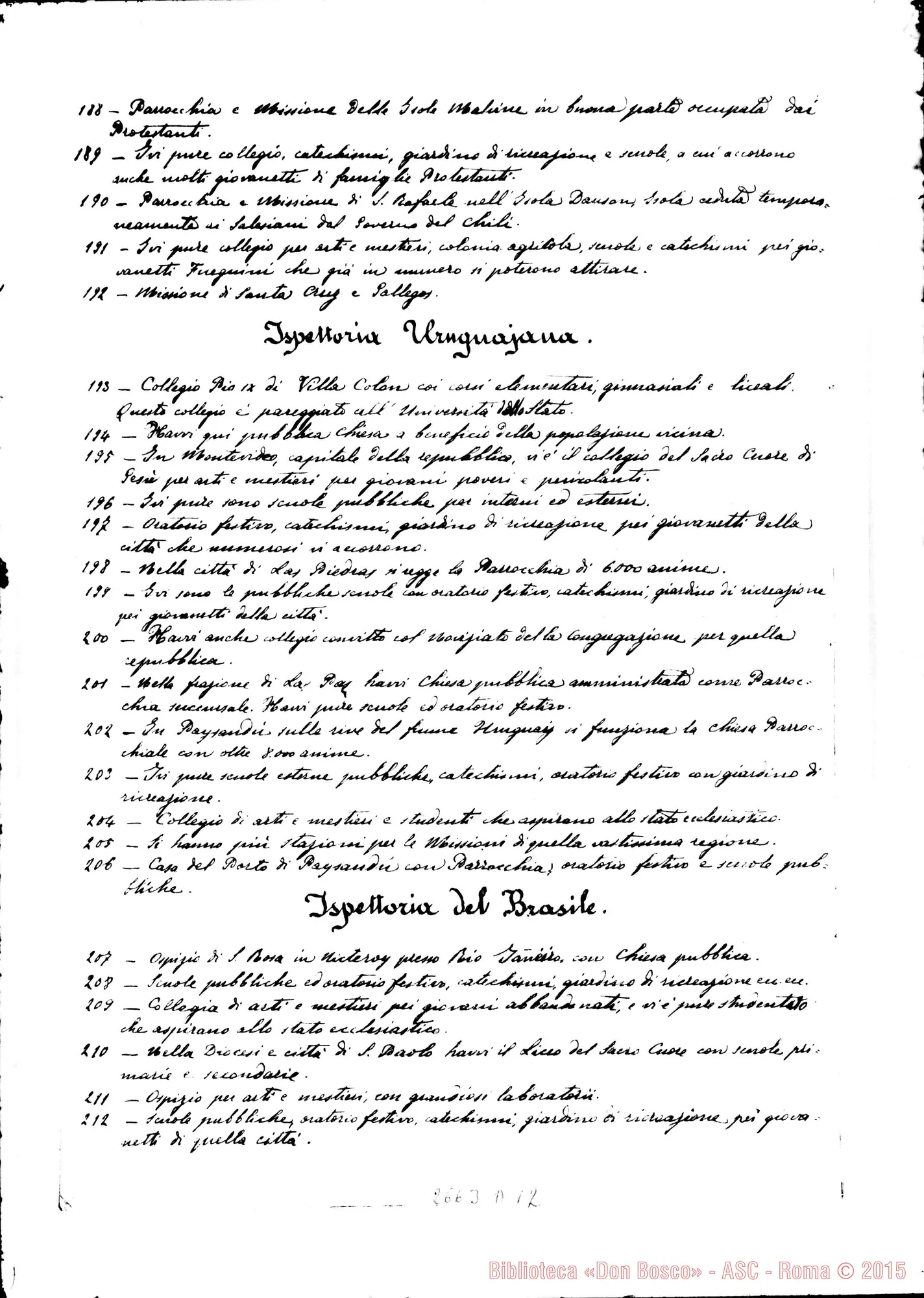 Fotogramma D 12 — Esposizione alla S.Sede dello stato della Pia Società Salesiana. Firma Rua, 1892
