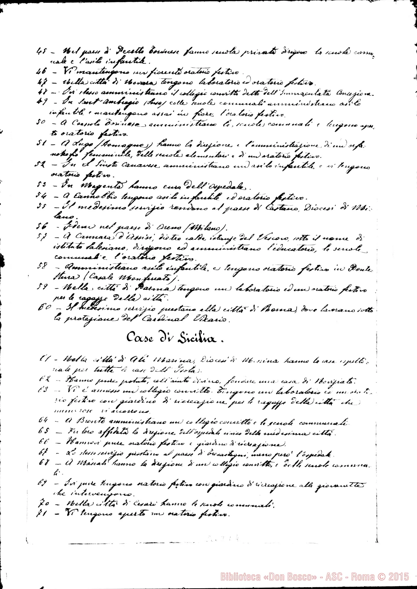 Fotogramma E 4 — Esposizione alla S.Sede dello stato della Pia Società Salesiana. Firma Rua, 1892