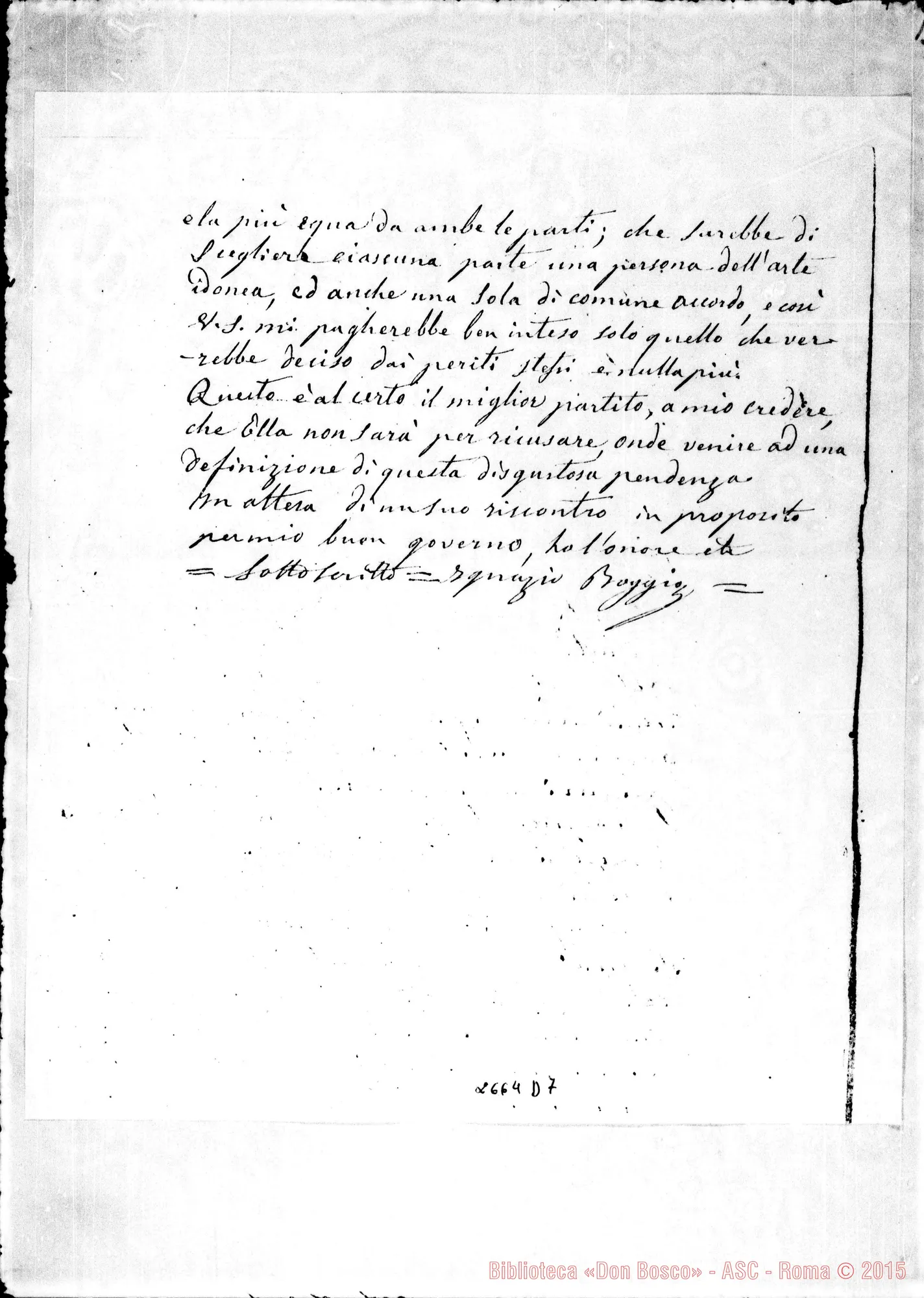 Fotogramma D 7 — D. Bosco - Boggio Ignazio. Torino, 26-12-1866 E risposta acclusa
