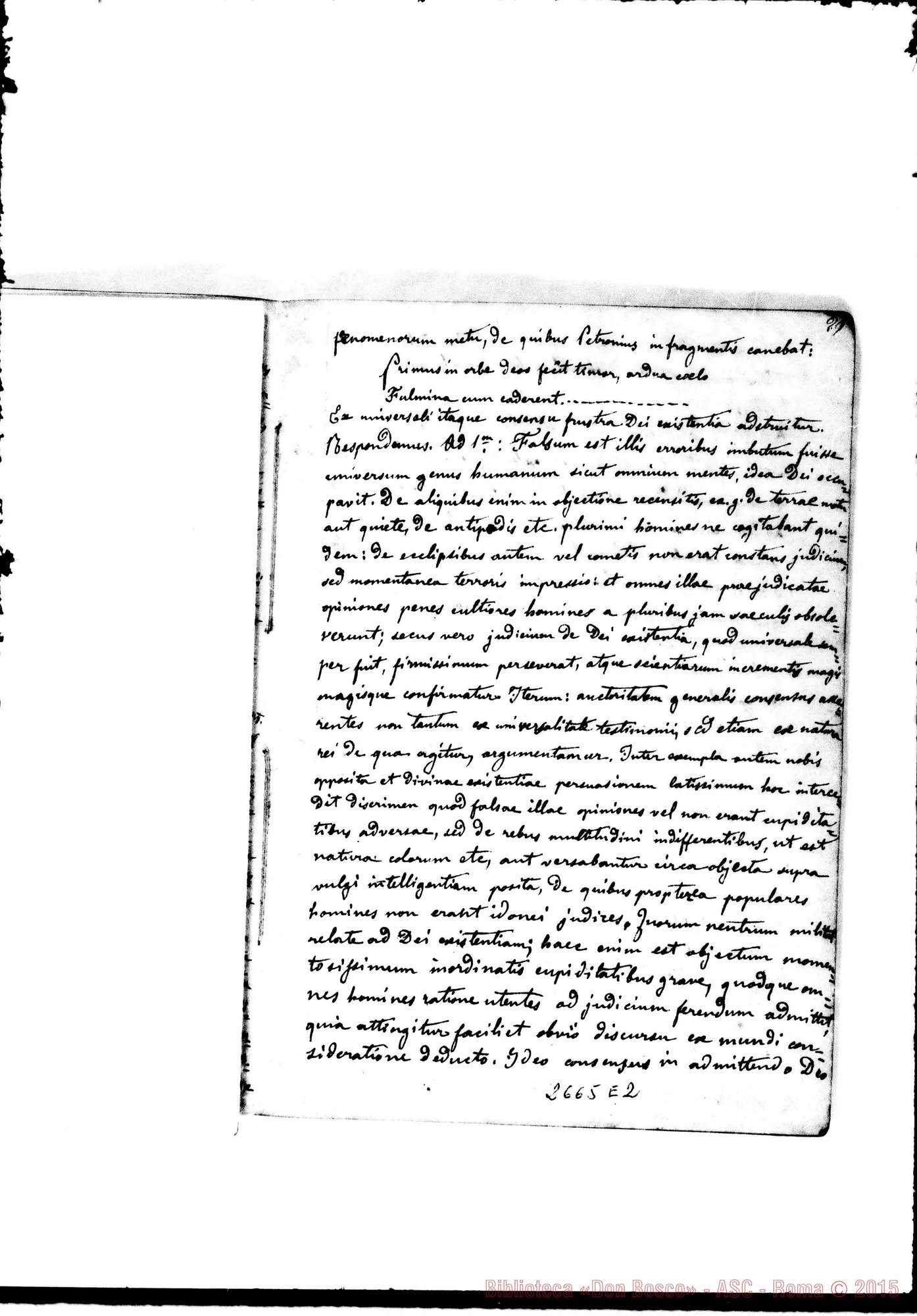 Fotogramma E 2 — Teologia dogmatica: Quaderno 1: De Deo
