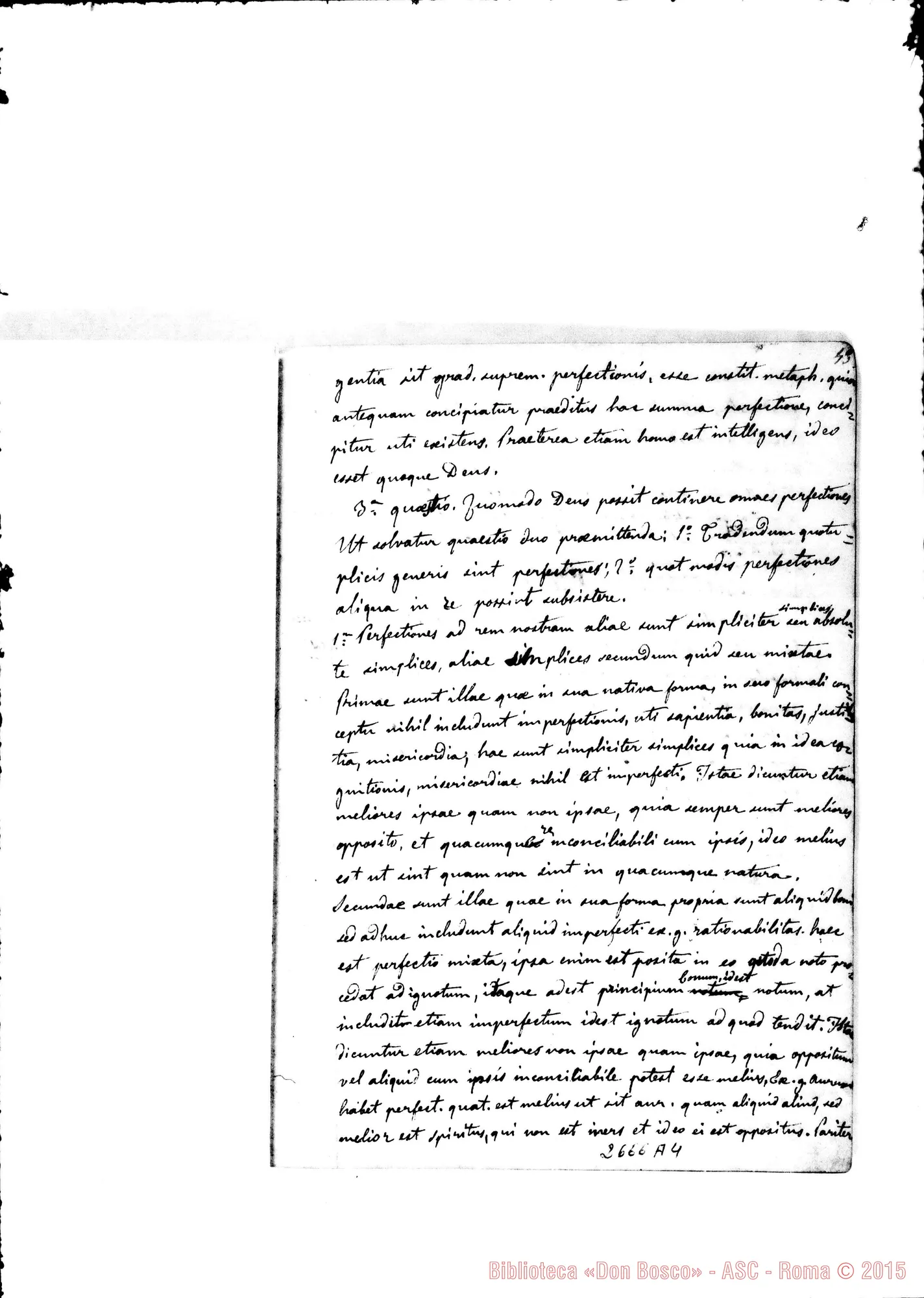 Fotogramma A 4 — Teologia dogmatica: Quaderno 1: De Deo