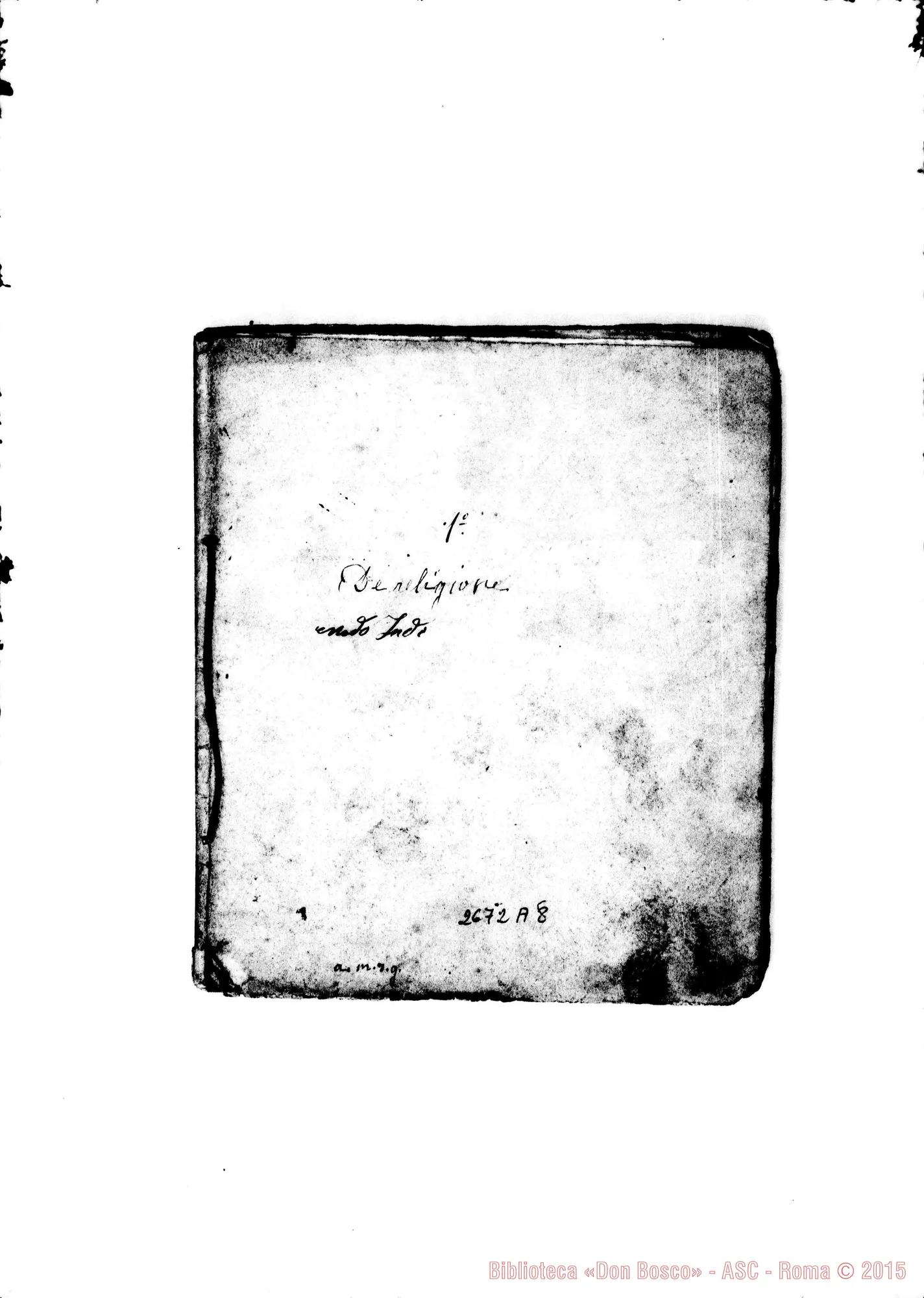 Fotogramma A 8 — De Religione: Quaderno 1