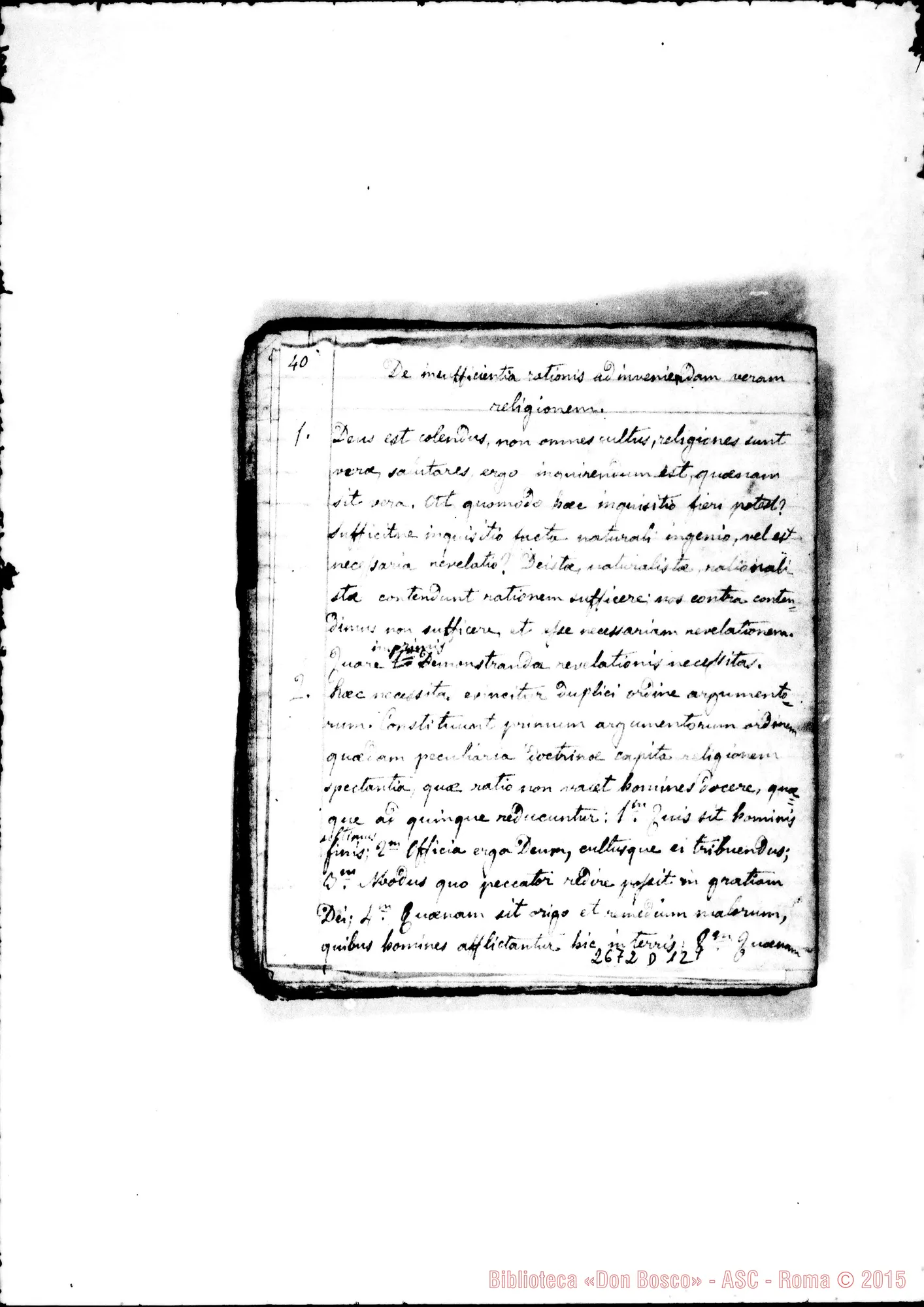 Fotogramma D 12 — De Religione: Quaderno 1