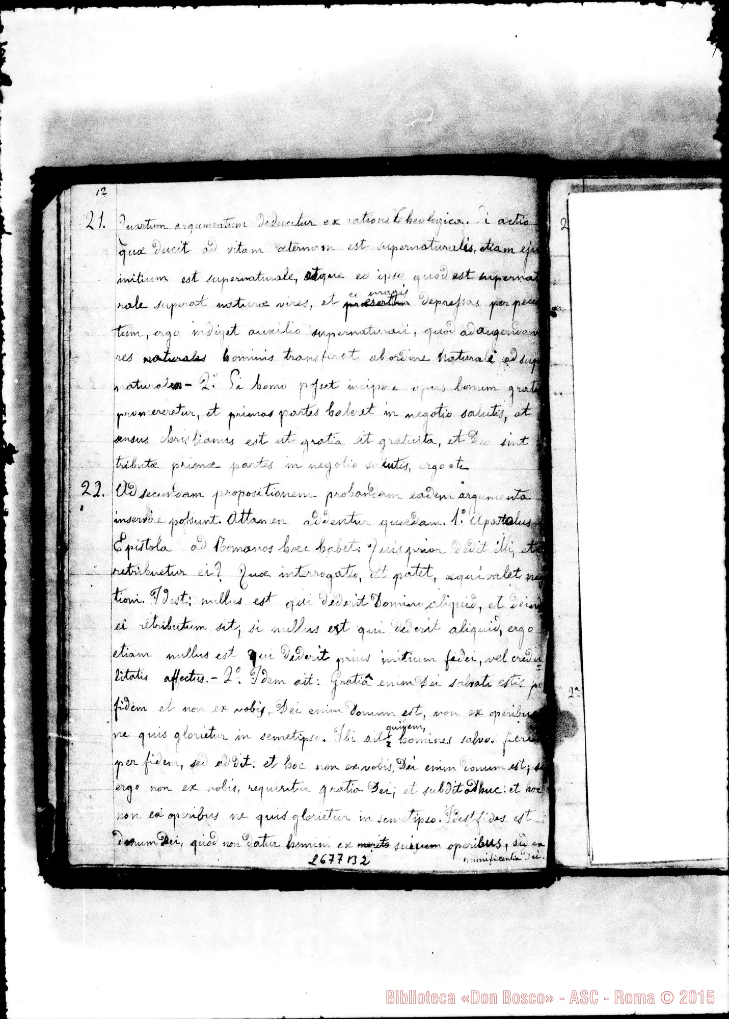 Fotogramma B 2 — De Gratia: Un quaderno