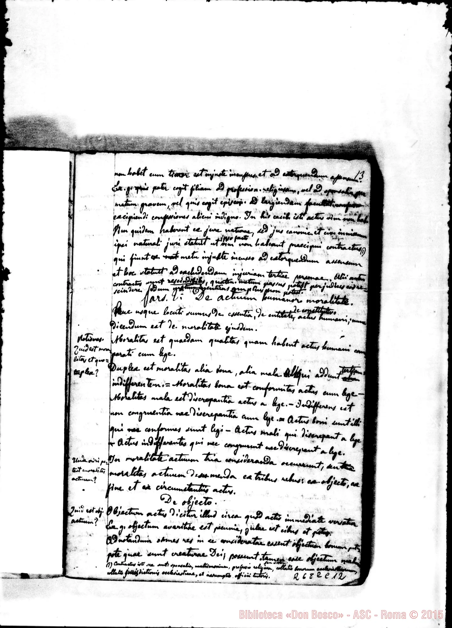 Fotogramma C 12 — Theologia Moralis: Volumen primum. Prof.Can.Zappata. 1860-61