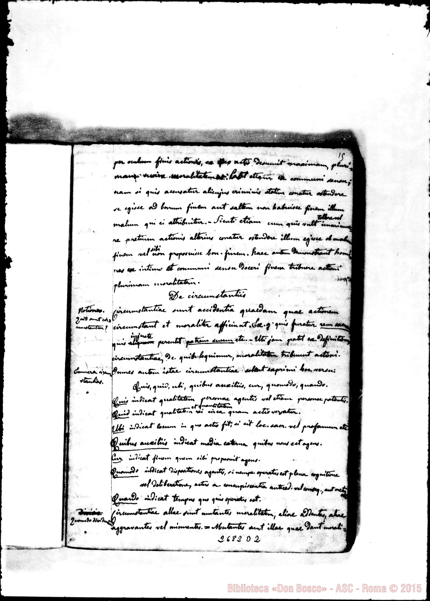 Fotogramma D 2 — Theologia Moralis: Volumen primum. Prof.Can.Zappata. 1860-61