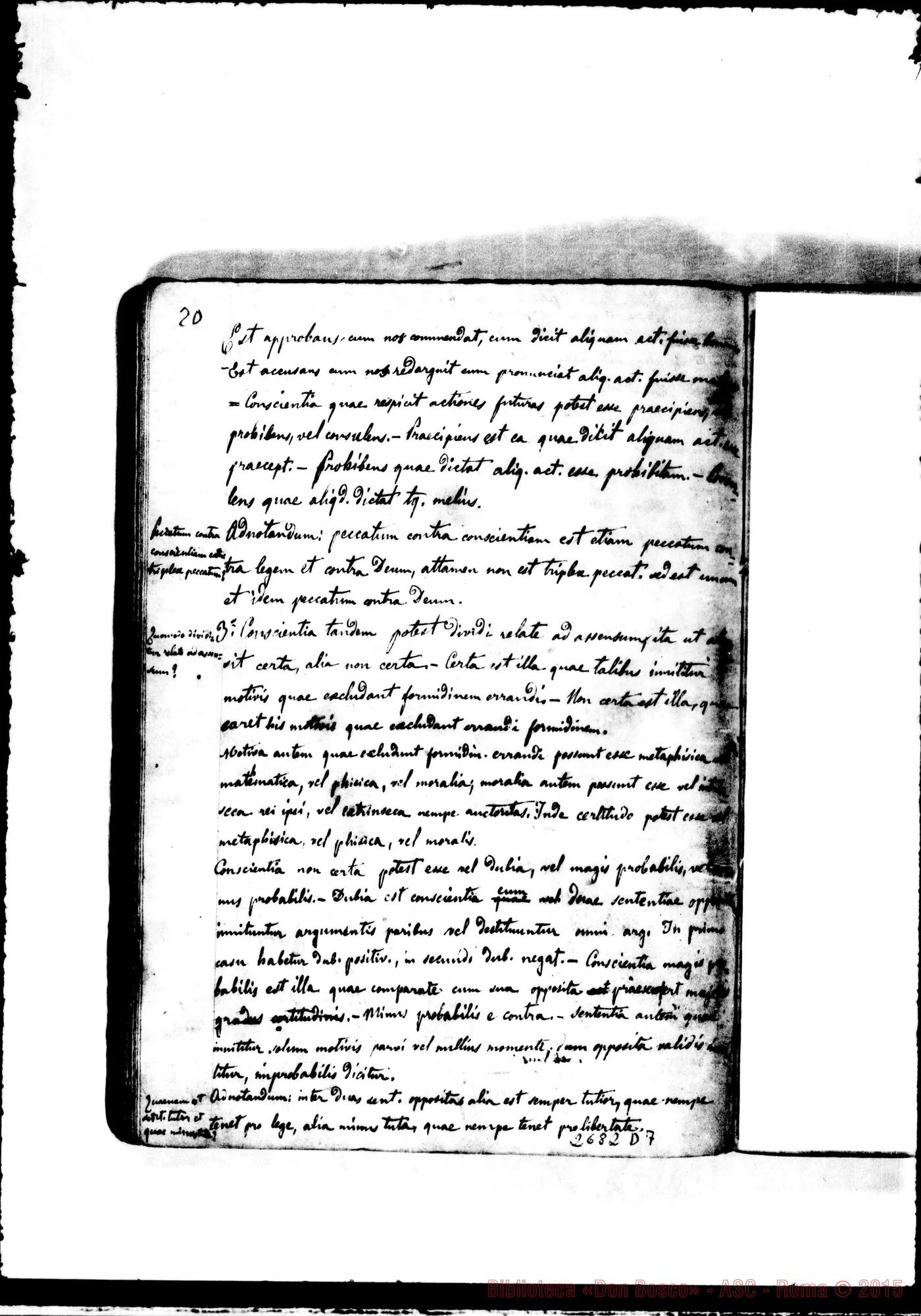 Fotogramma D 7 — Theologia Moralis: Volumen primum. Prof.Can.Zappata. 1860-61