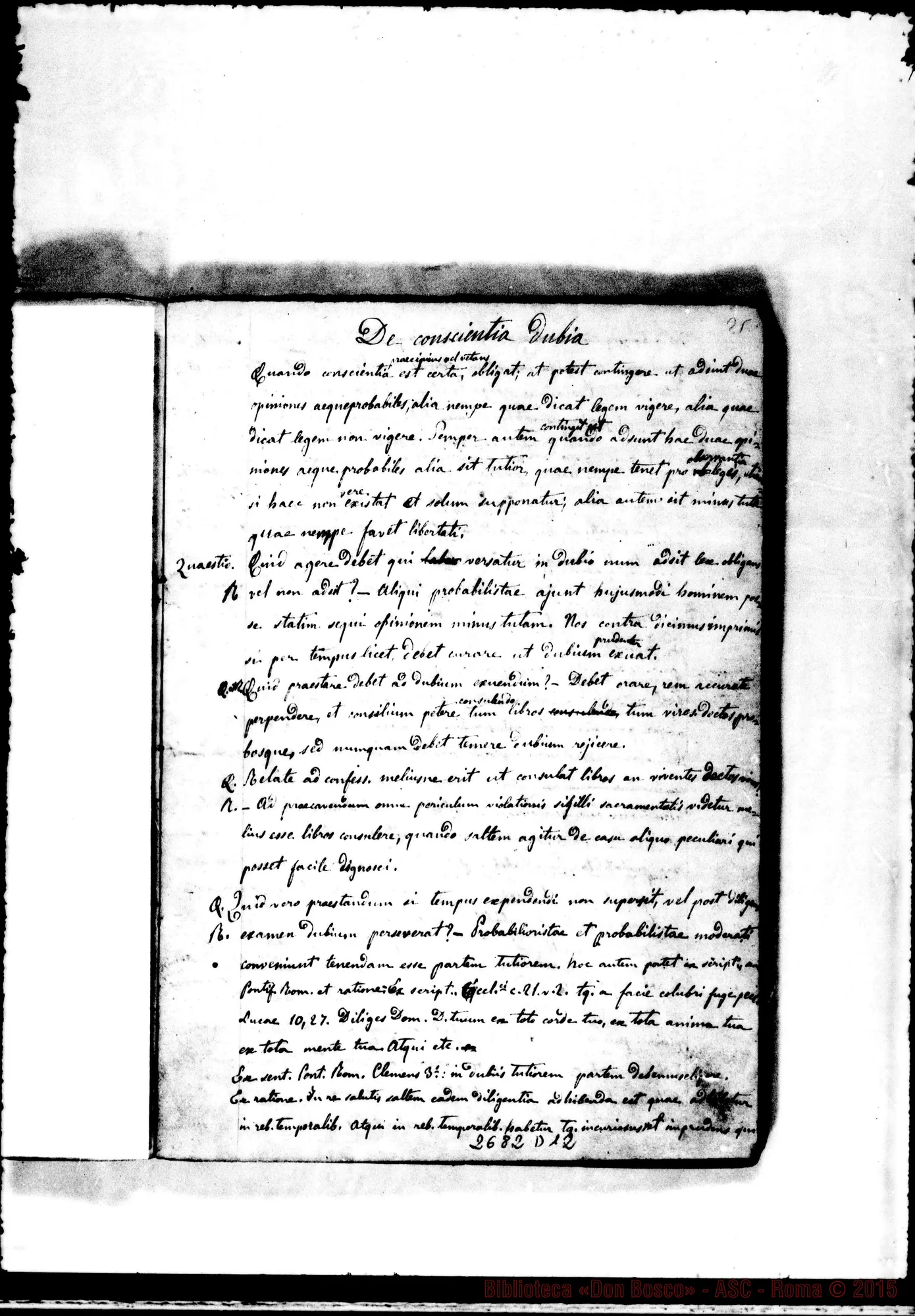 Fotogramma D 12 — Theologia Moralis: Volumen primum. Prof.Can.Zappata. 1860-61