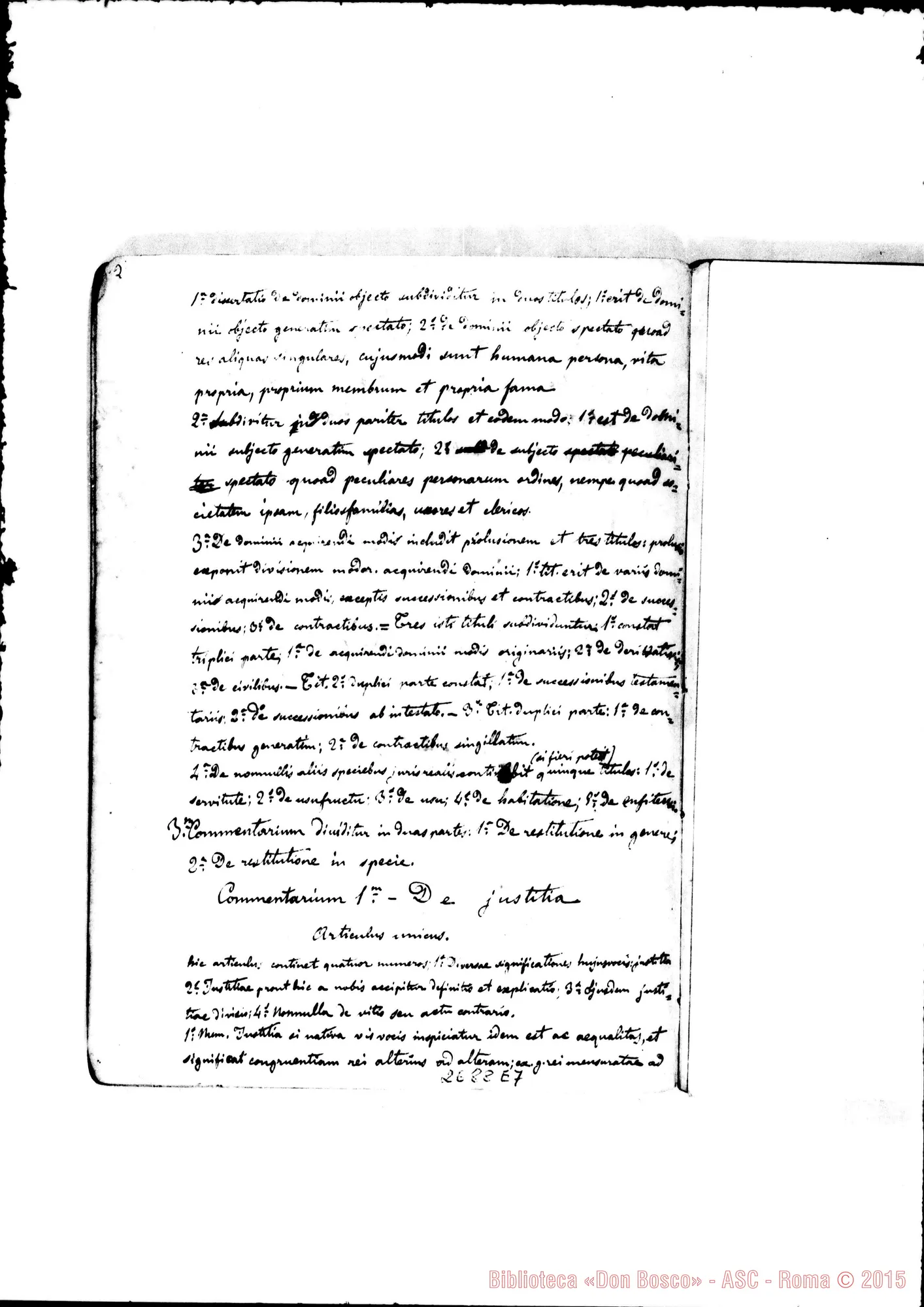 Fotogramma E 7 — De Justitia et Jure: 1859-60. «Quis ut Deus?» Quaderno 1