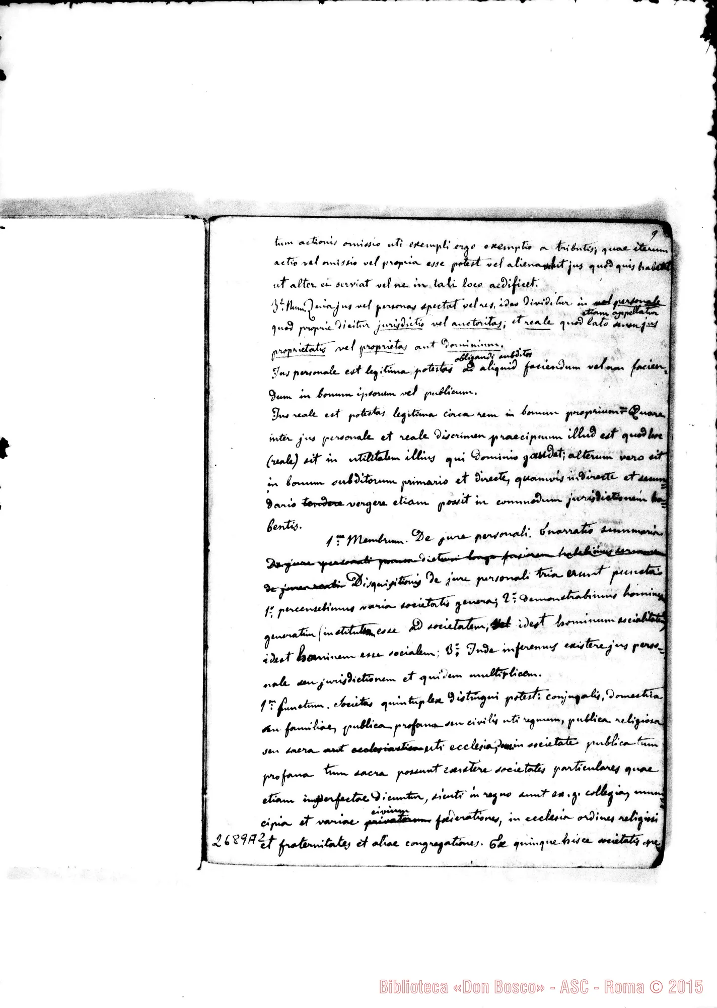 Fotogramma A 2 — De Justitia et Jure: 1859-60. «Quis ut Deus?» Quaderno 1