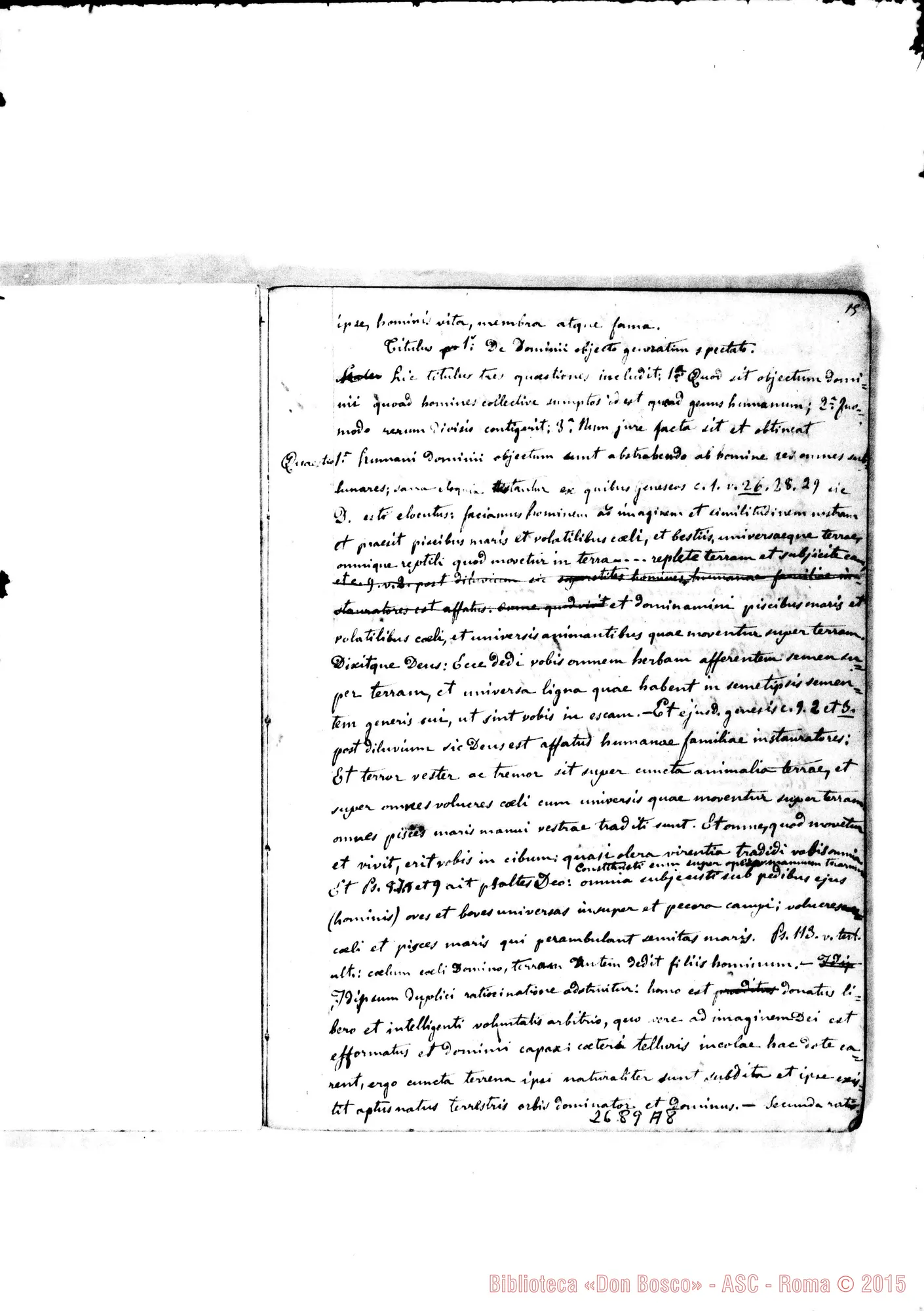 Fotogramma A 8 — De Justitia et Jure: 1859-60. «Quis ut Deus?» Quaderno 1