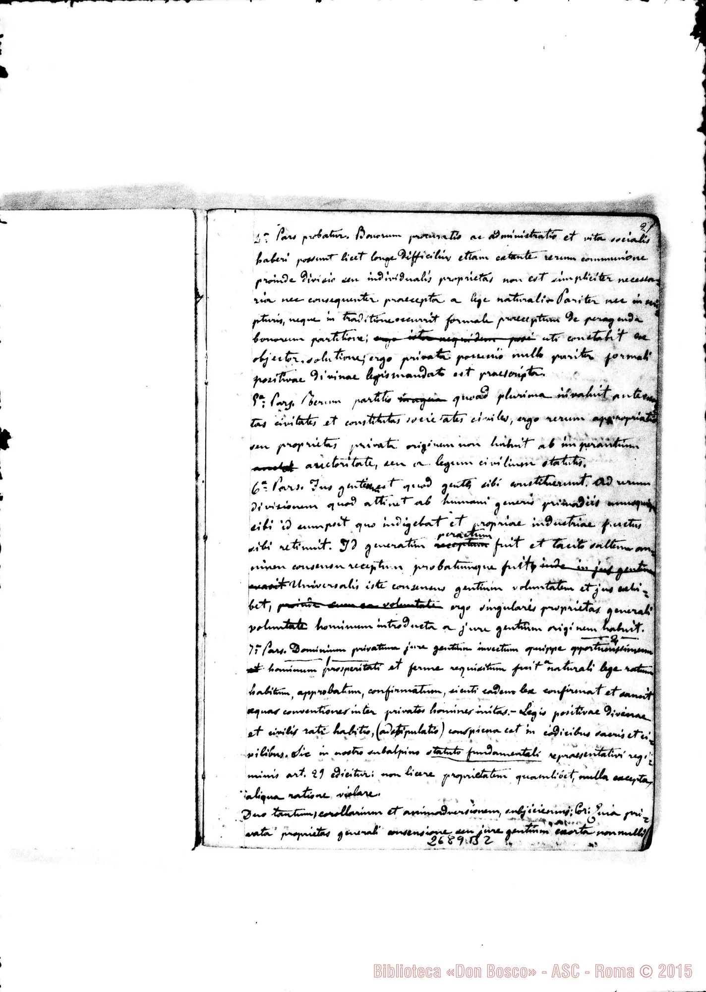 Fotogramma B 2 — De Justitia et Jure: 1859-60. «Quis ut Deus?» Quaderno 1