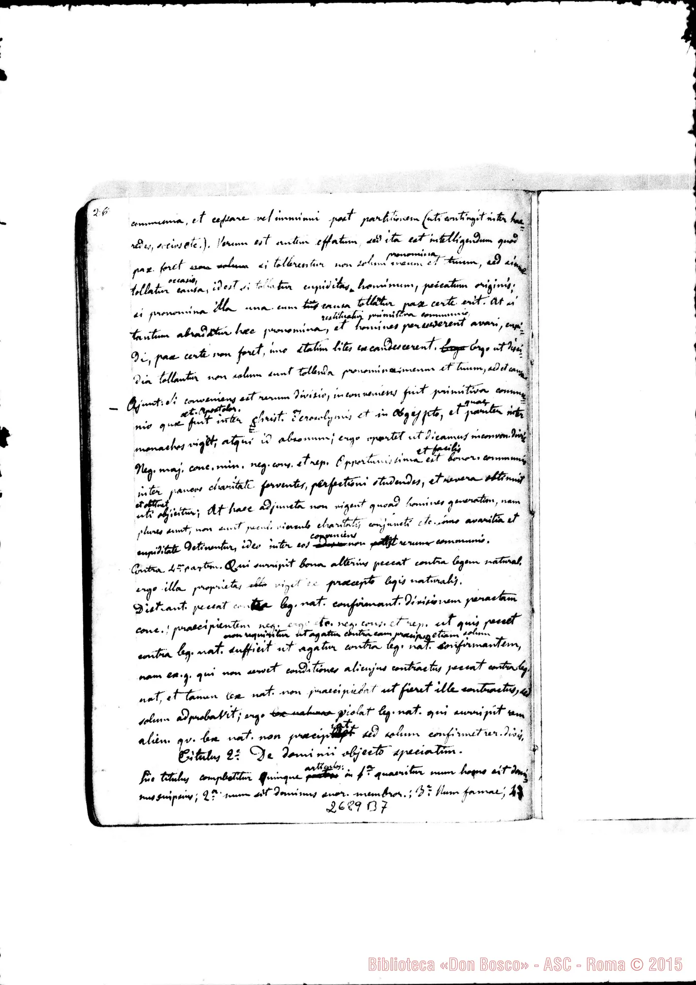 Fotogramma B 7 — De Justitia et Jure: 1859-60. «Quis ut Deus?» Quaderno 1