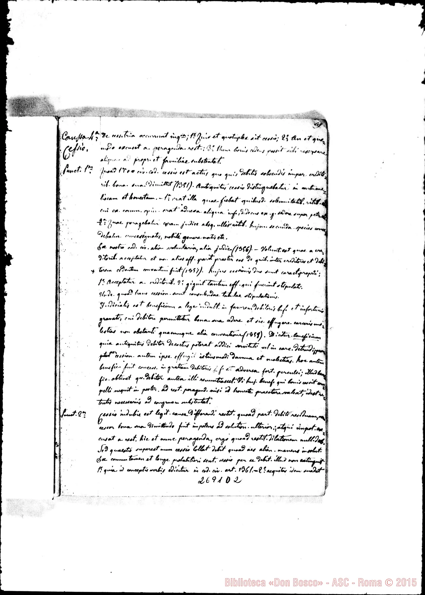 Fotogramma D 2 — 1859-60. «Quis ut Deus?» Quaderno 3