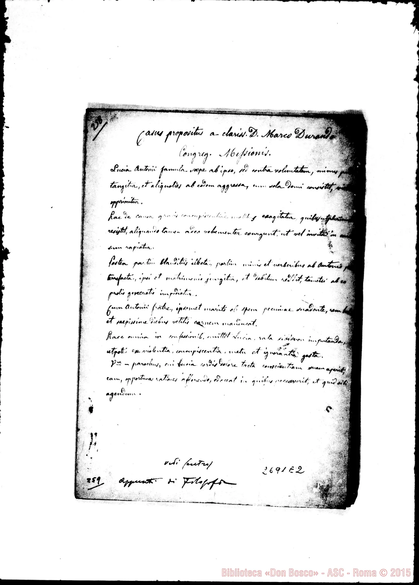 Fotogramma E 2 — 1859-60. «Quis ut Deus?» Quaderno 3