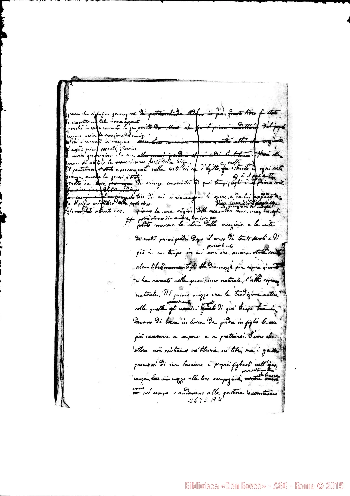 Fotogramma A 4 — Storia Sacra di Rua Michele. Quaderno 1. 1859