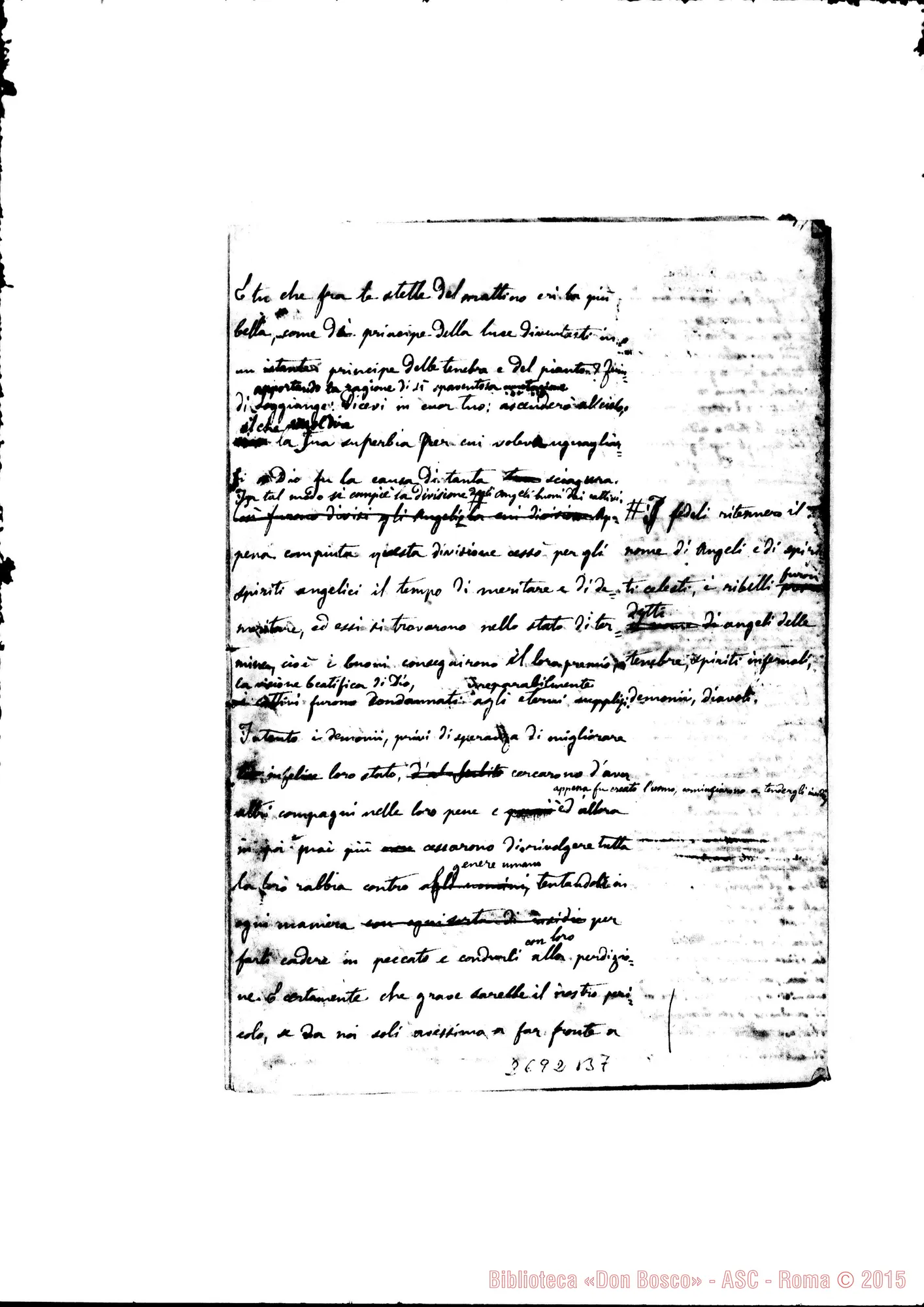 Fotogramma B 7 — Storia Sacra di Rua Michele. Quaderno 1. 1859