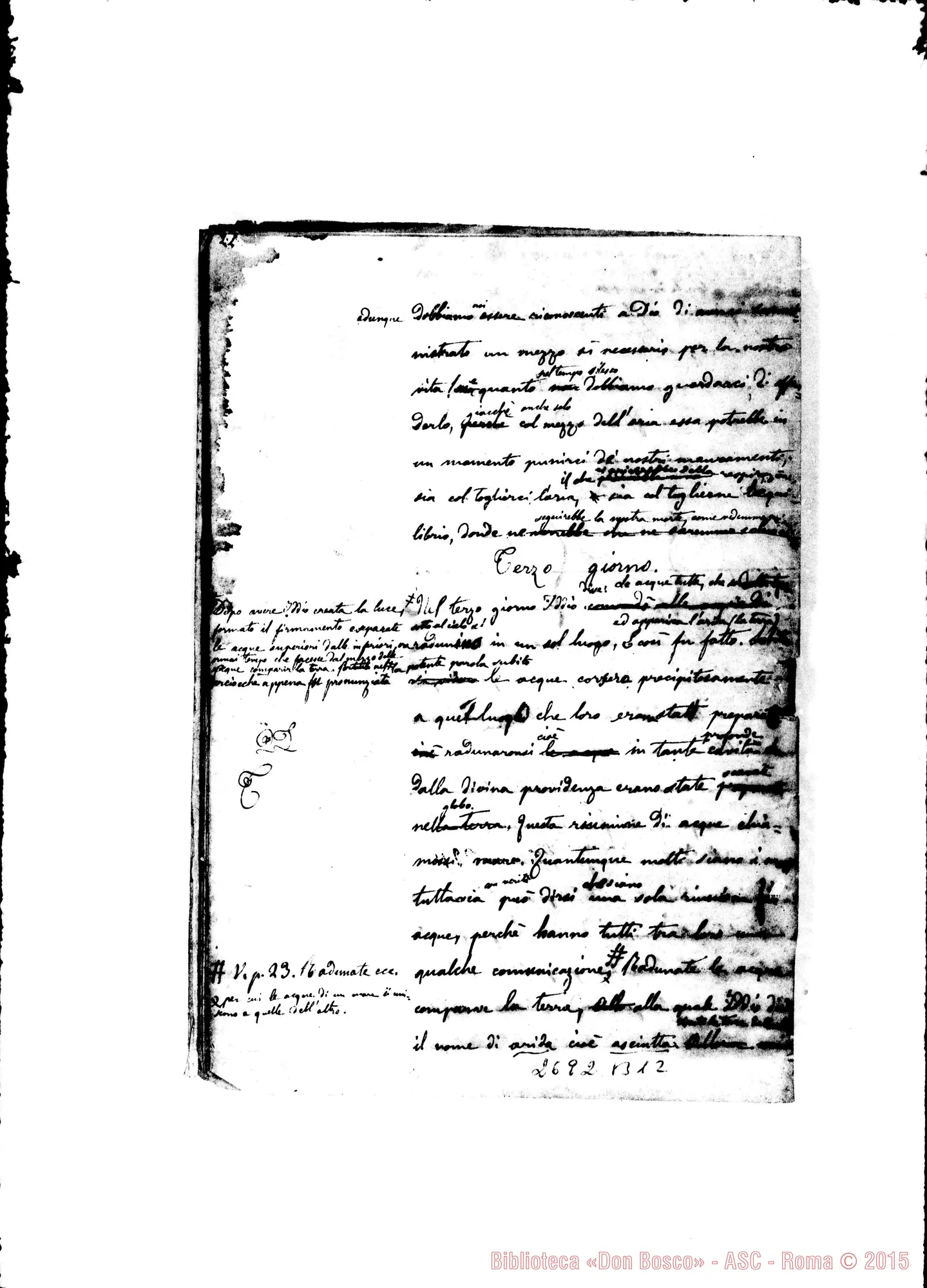 Fotogramma B 12 — Storia Sacra di Rua Michele. Quaderno 1. 1859