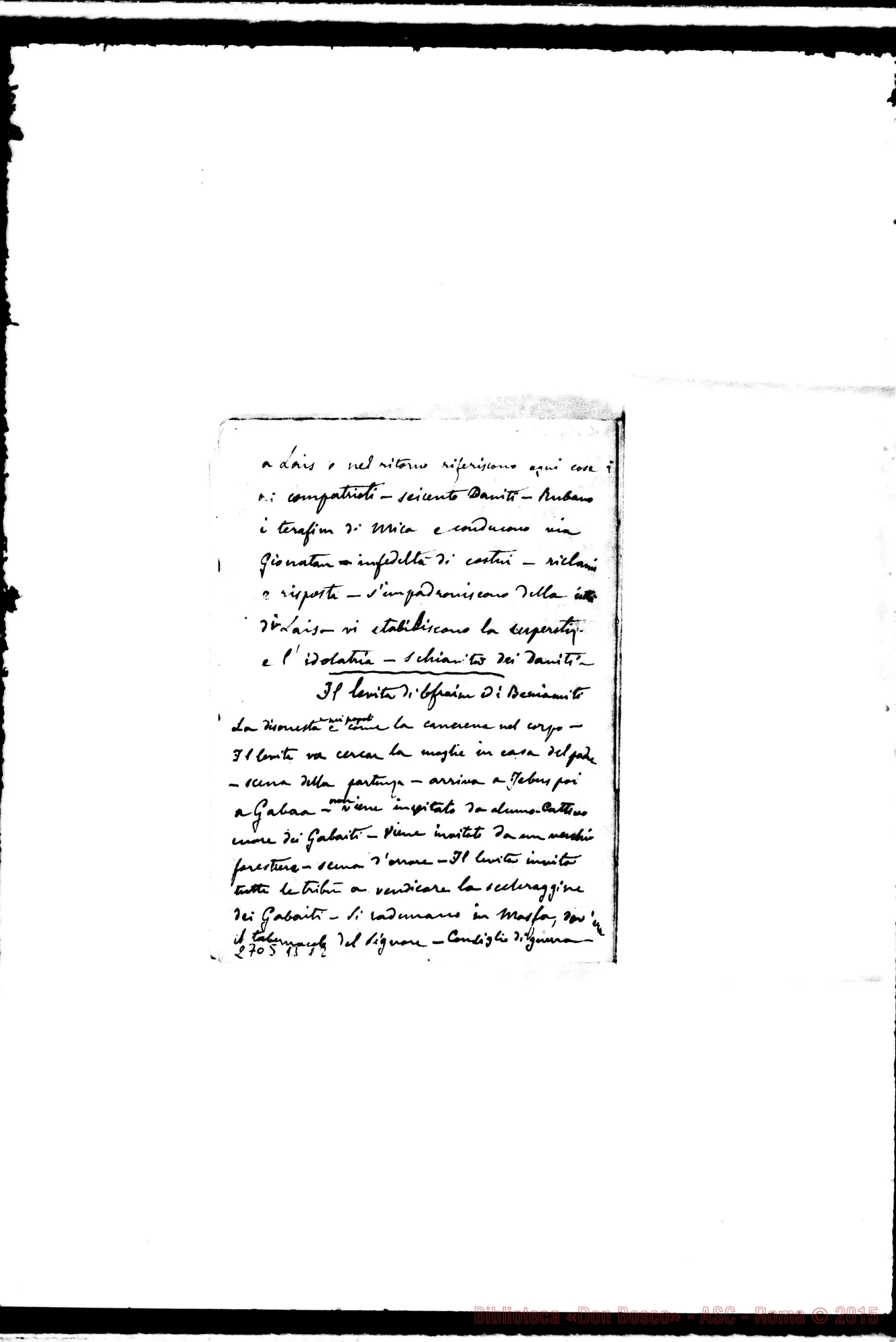 Fotogramma B 12 — Quaderno 12: Entrata nella terra promessa - Saulle