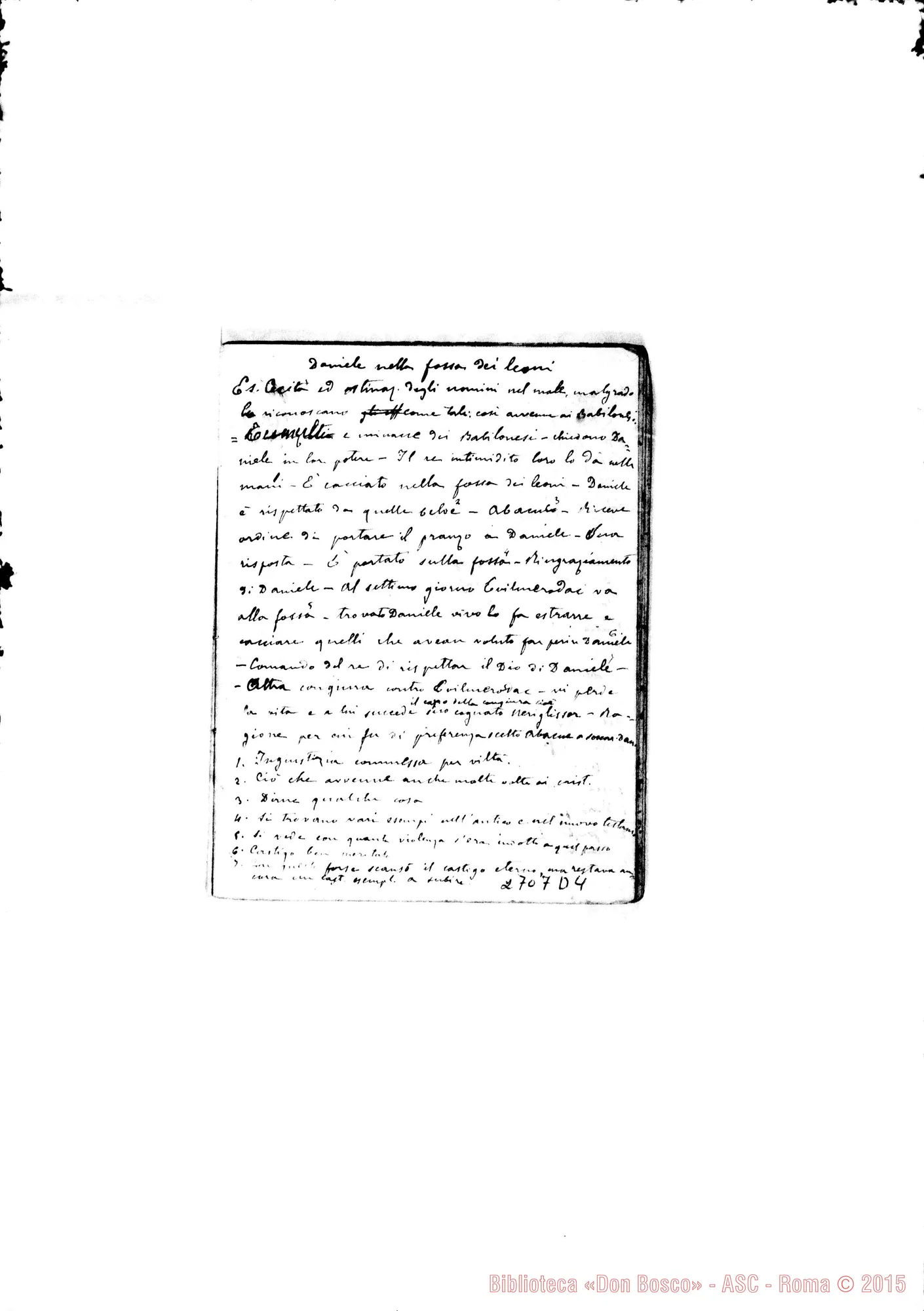 Fotogramma D 4 — Quaderno 15: Schiavitù di Babilonia (1881-82)