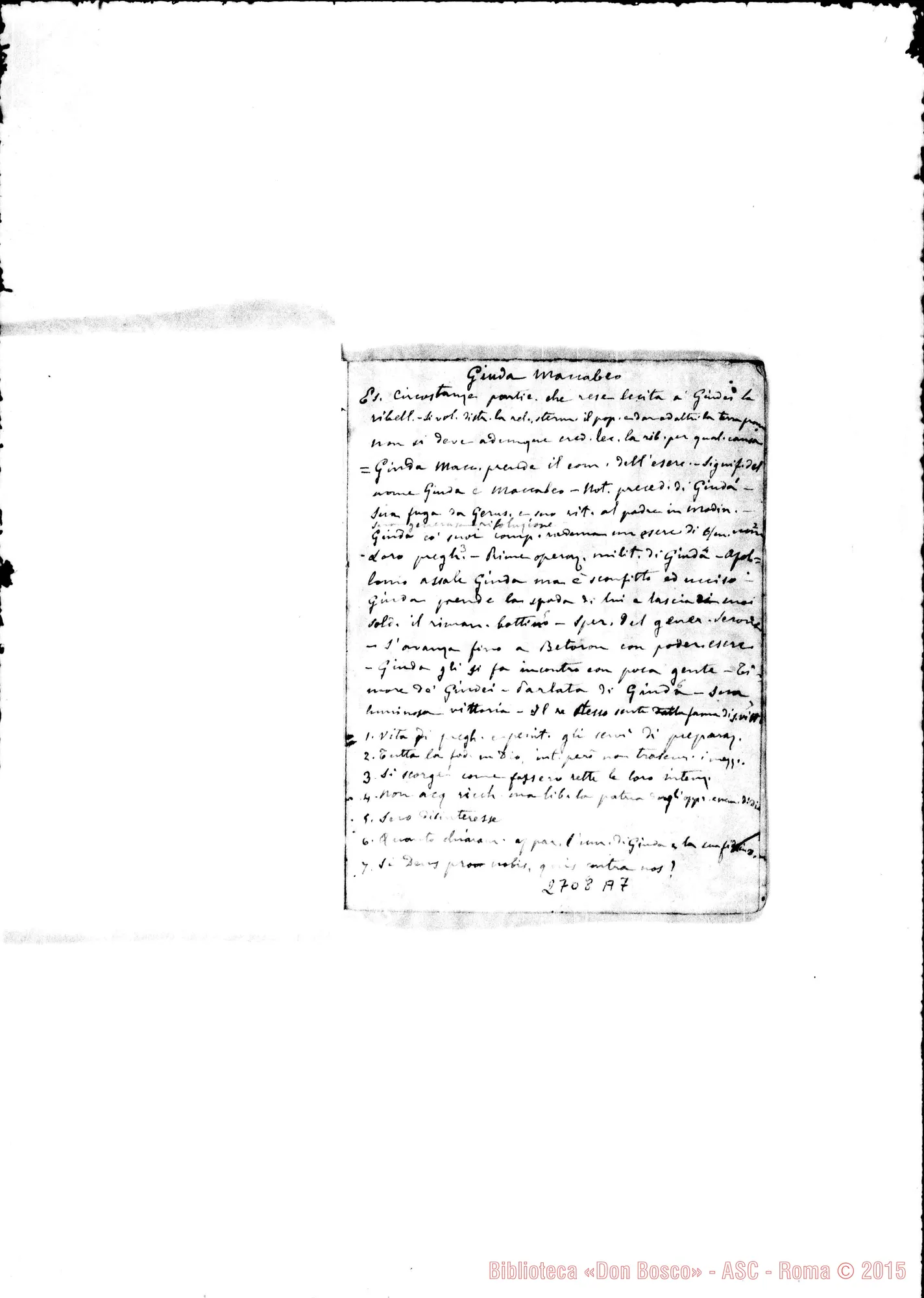 Fotogramma A 7 — Quaderno 15: Schiavitù di Babilonia (1881-82)