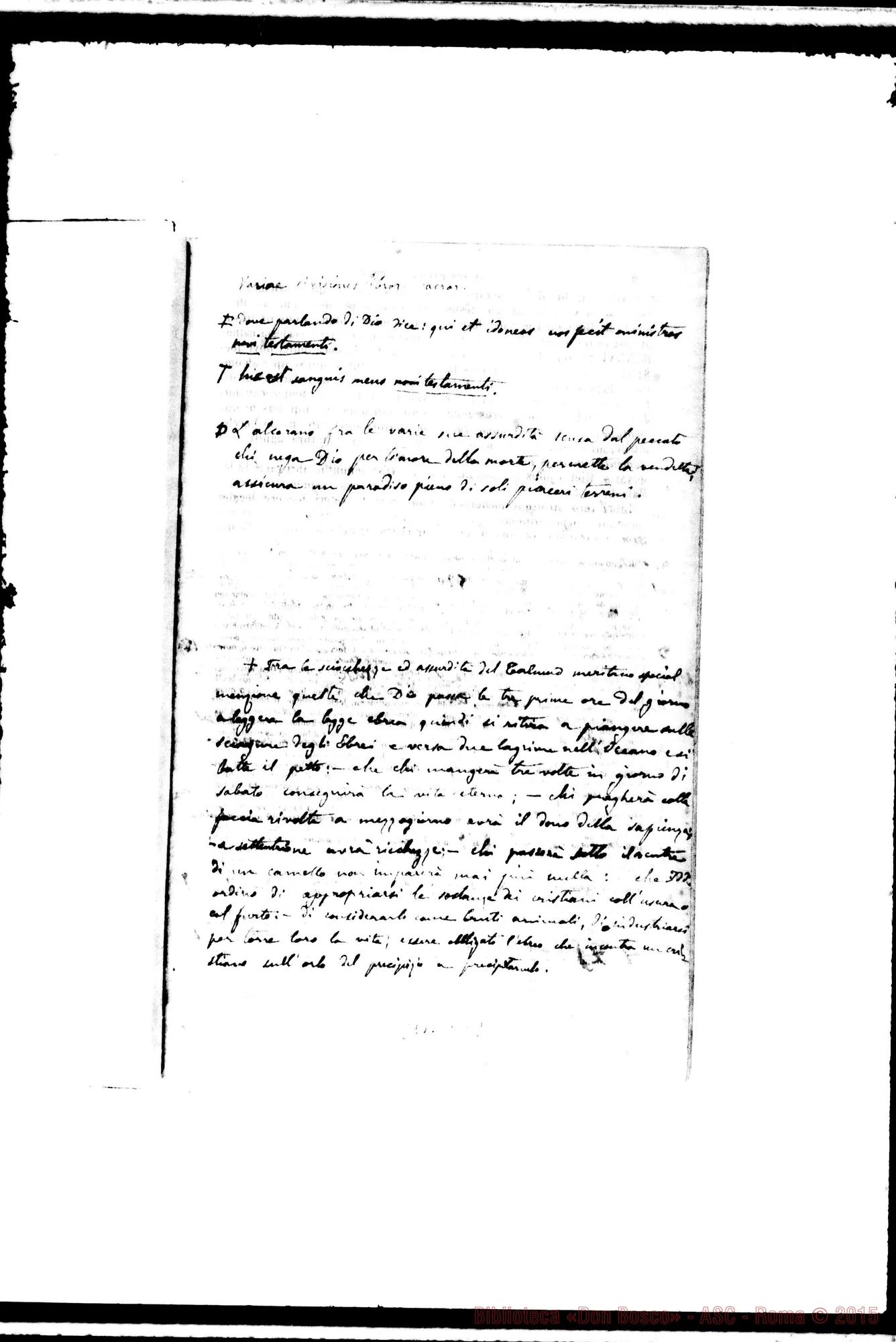 Fotogramma D 12 — Ermeneutica Sacra Testo stampato E commenti autogr.Rua (alcune pagine)