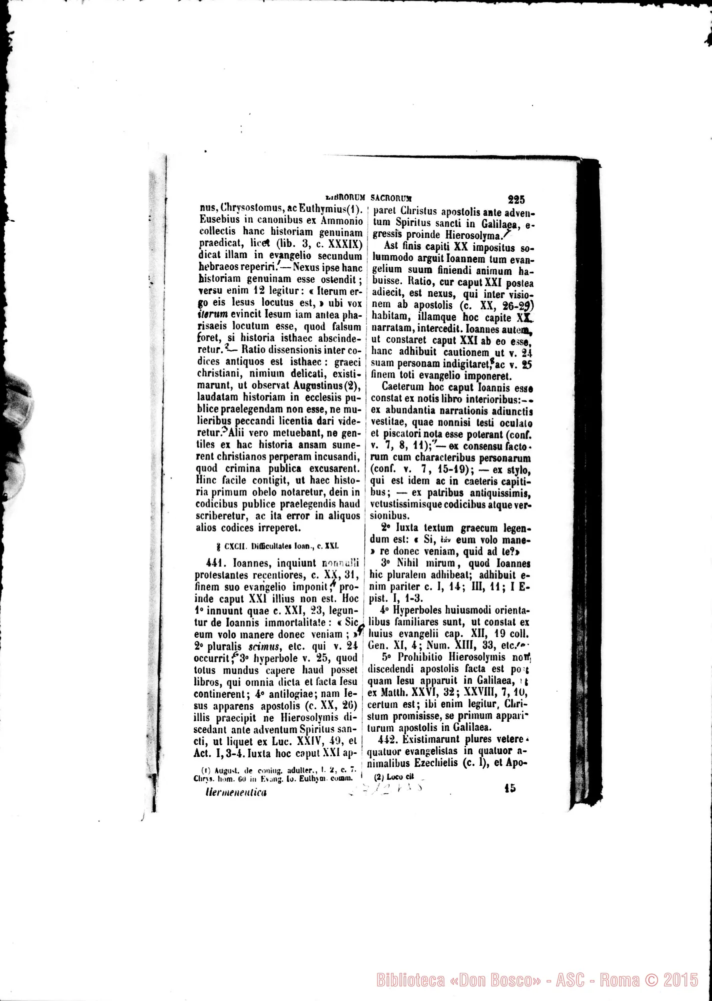 Fotogramma B 5 — Ermeneutica Sacra Testo stampato E commenti autogr.Rua (alcune pagine)