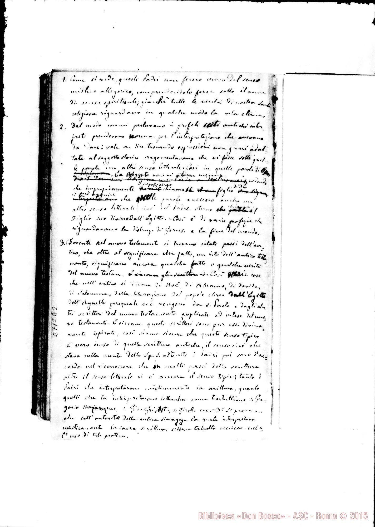 Fotogramma D 2 — Ermeneutica Sacra Testo stampato E commenti autogr.Rua (alcune pagine)