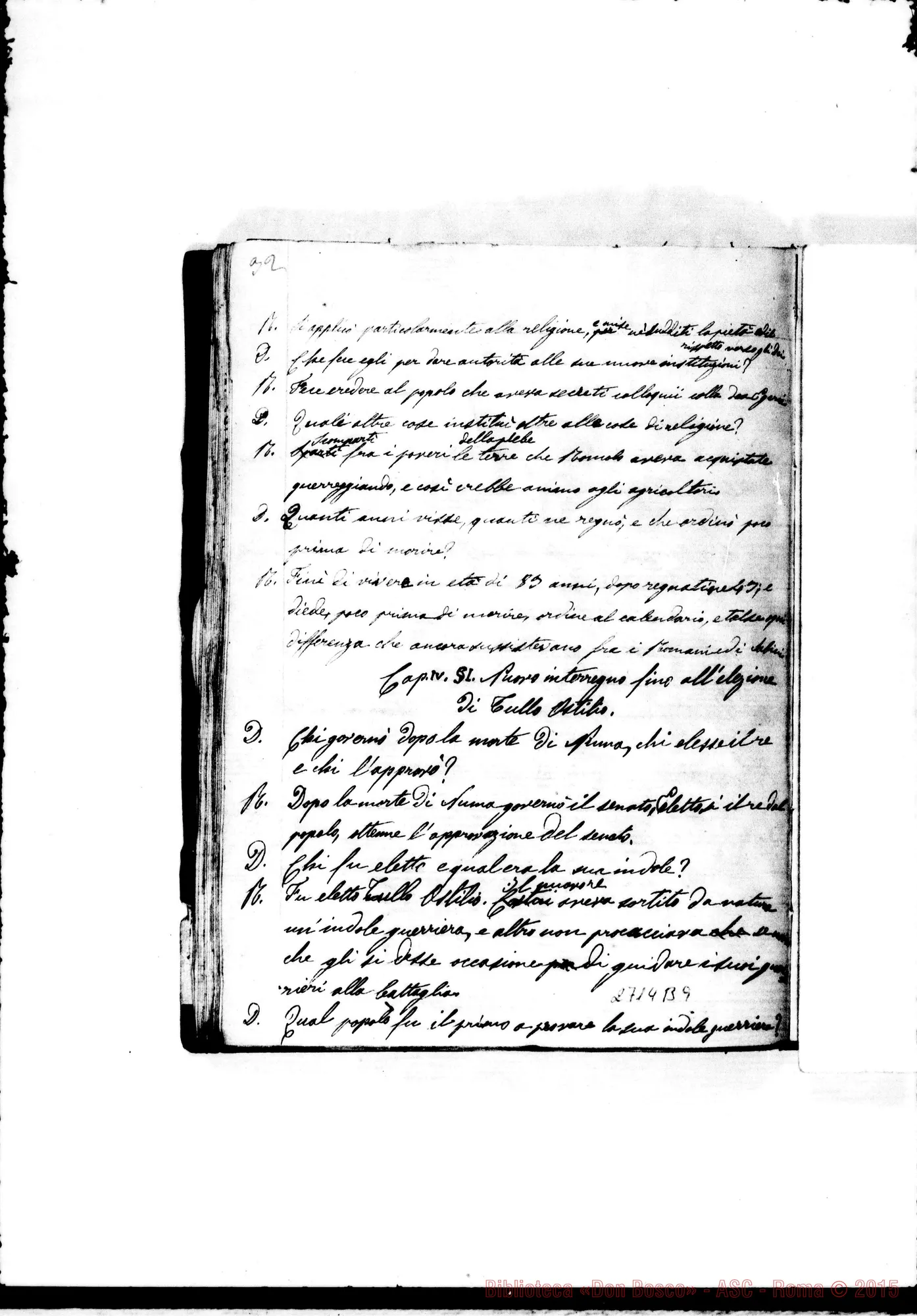 Fotogramma B 9 — Quaderno della Storia Romana. 1852